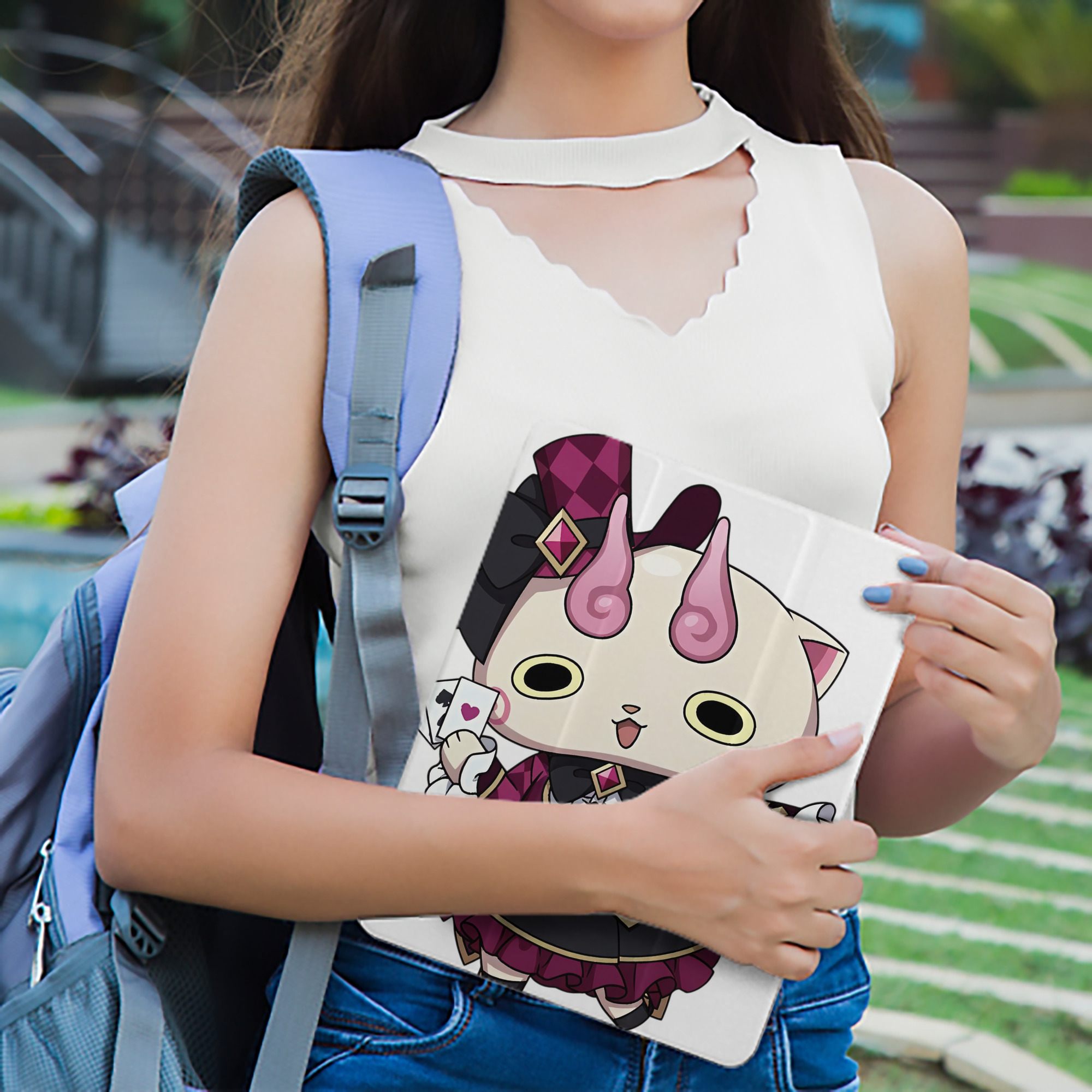 妖怪ウォッチ Yo-kai Watch IPad ケース ペン収納付き 三つ折りスタンド PUレザー×シリコン 対応機種9.5/10.5/10.9インチ
