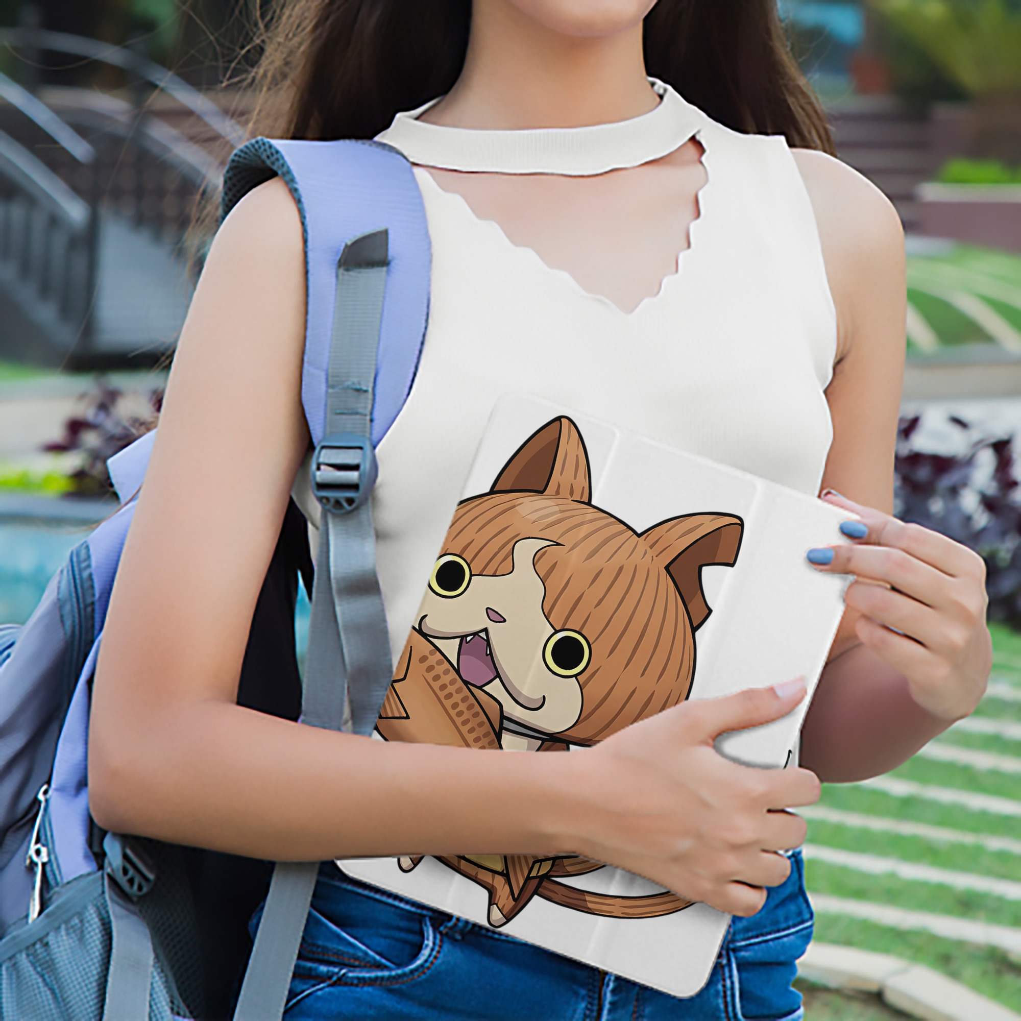 妖怪ウォッチ Yo-kai Watch IPad ケース ペン収納付き 三つ折りスタンド PUレザー×シリコン 対応機種9.5/10.5/10.9インチ