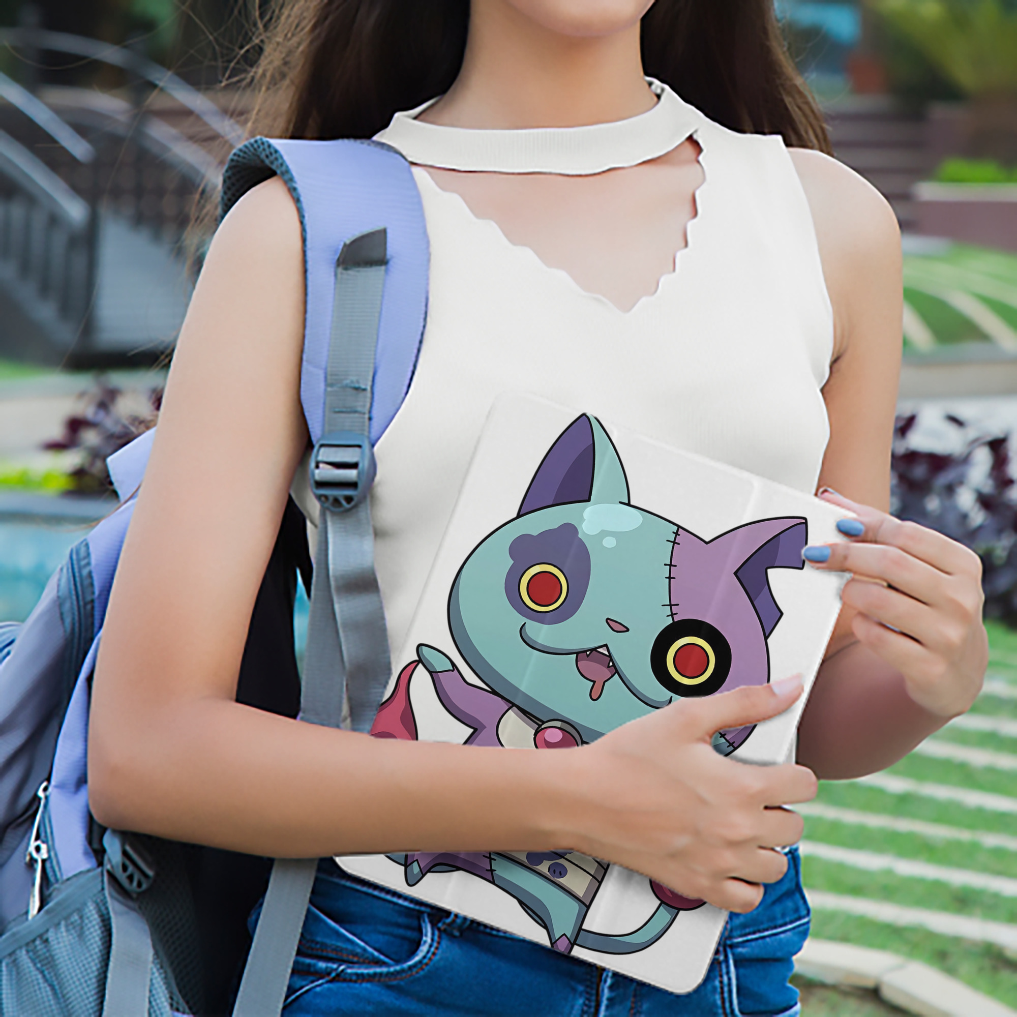 妖怪ウォッチ Yo-kai Watch IPad ケース ペン収納付き 三つ折りスタンド PUレザー×シリコン 対応機種9.5/10.5/10.9インチ