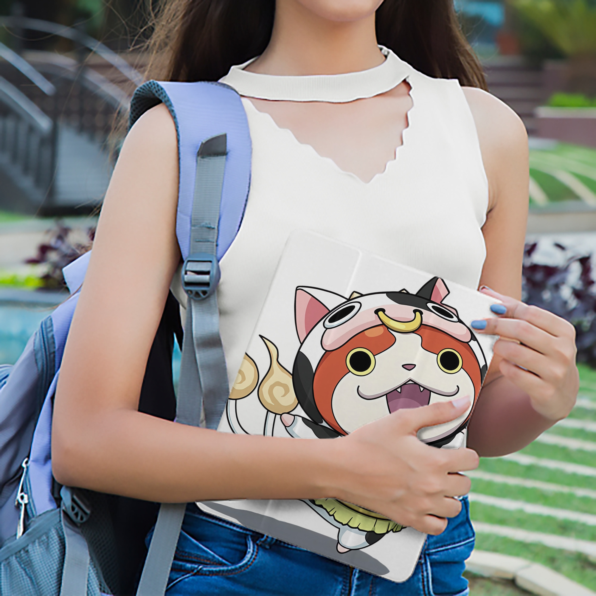 妖怪ウォッチ Yo-kai Watch IPad ケース ペン収納付き 三つ折りスタンド PUレザー×シリコン 対応機種9.5/10.5/10.9インチ