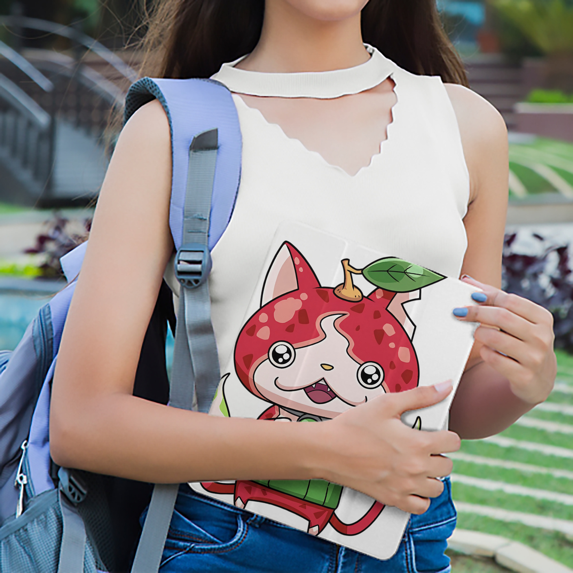 妖怪ウォッチ Yo-kai Watch IPad ケース ペン収納付き 三つ折りスタンド PUレザー×シリコン 対応機種9.5/10.5/10.9インチ