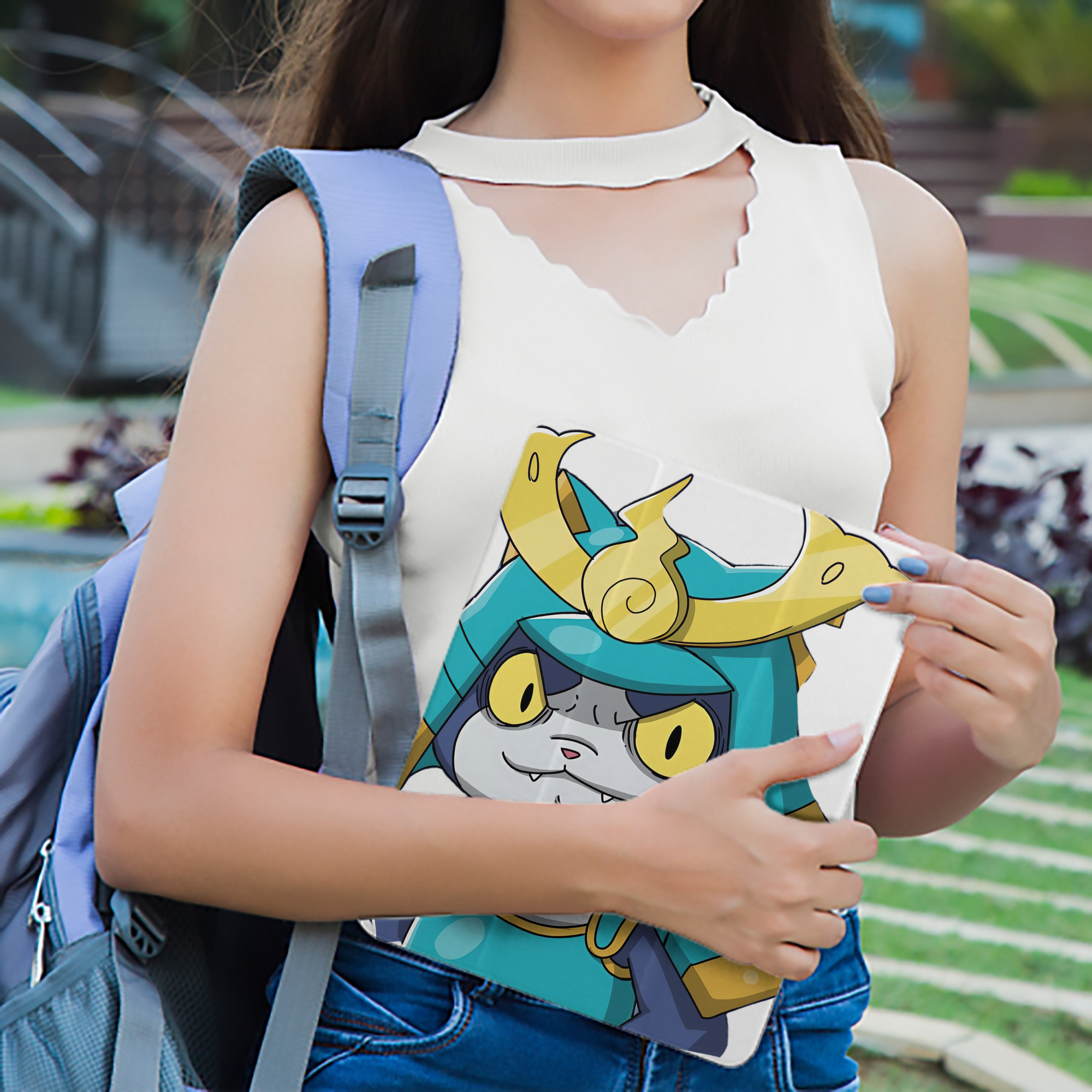 妖怪ウォッチ Yo-kai Watch IPad ケース ペン収納付き 三つ折りスタンド PUレザー×シリコン 対応機種9.5/10.5/10.9インチ