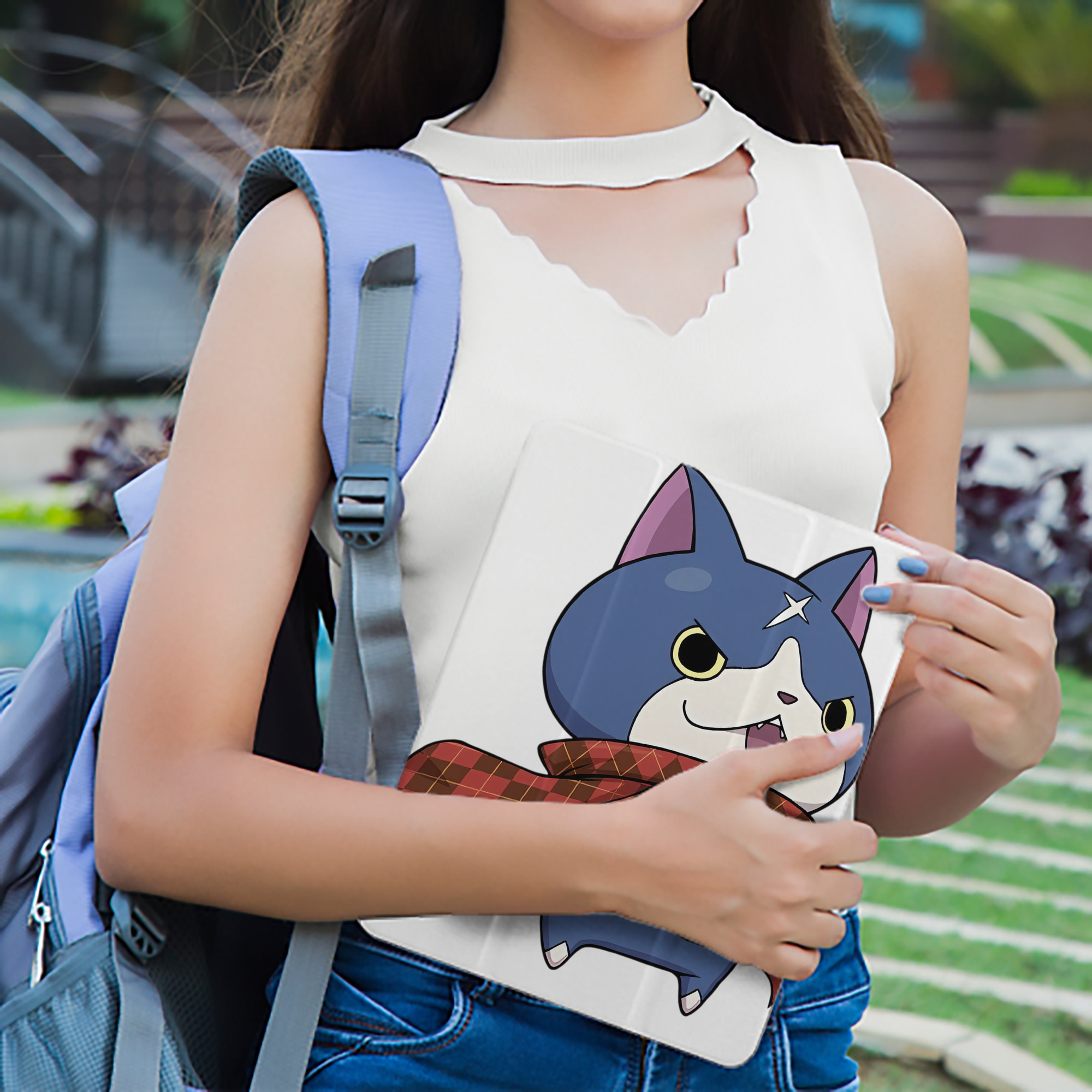 妖怪ウォッチ Yo-kai Watch IPad ケース ペン収納付き 三つ折りスタンド PUレザー×シリコン 対応機種9.5/10.5/10.9インチ