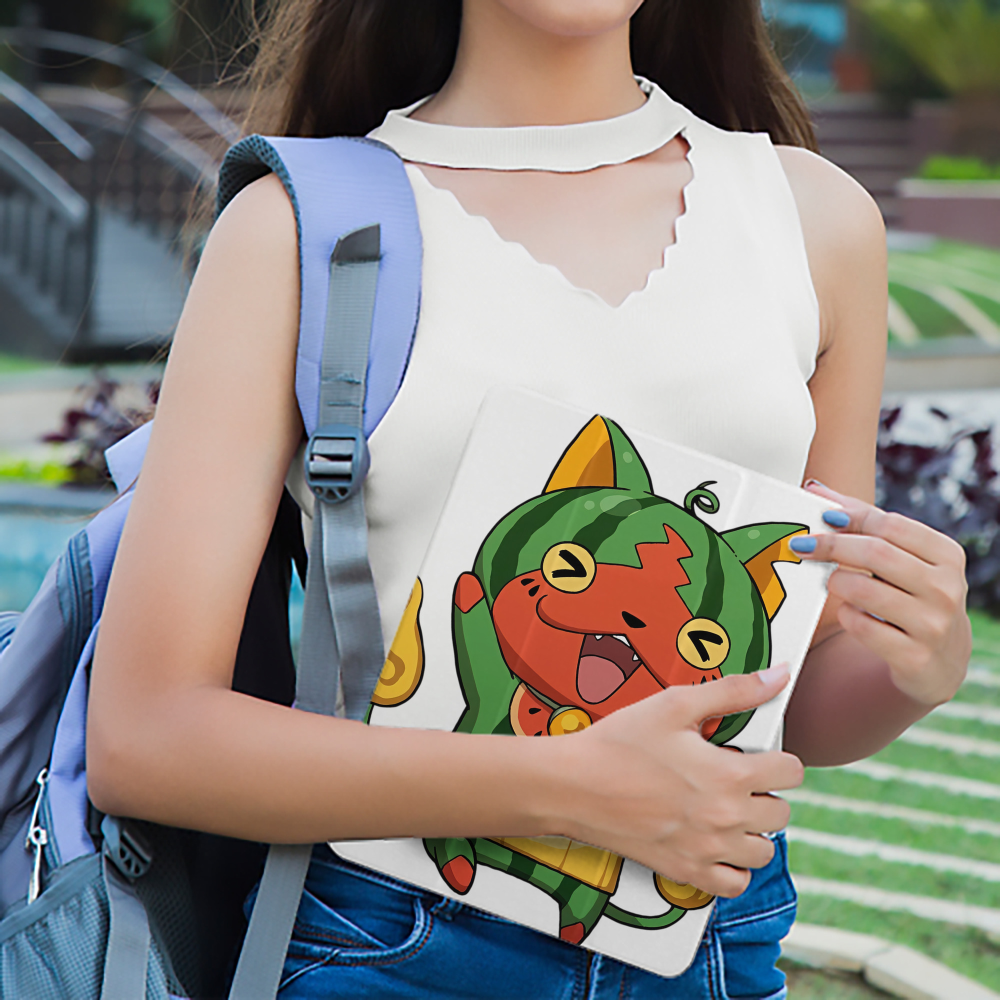 妖怪ウォッチ Yo-kai Watch IPad ケース ペン収納付き 三つ折りスタンド PUレザー×シリコン 対応機種9.5/10.5/10.9インチ