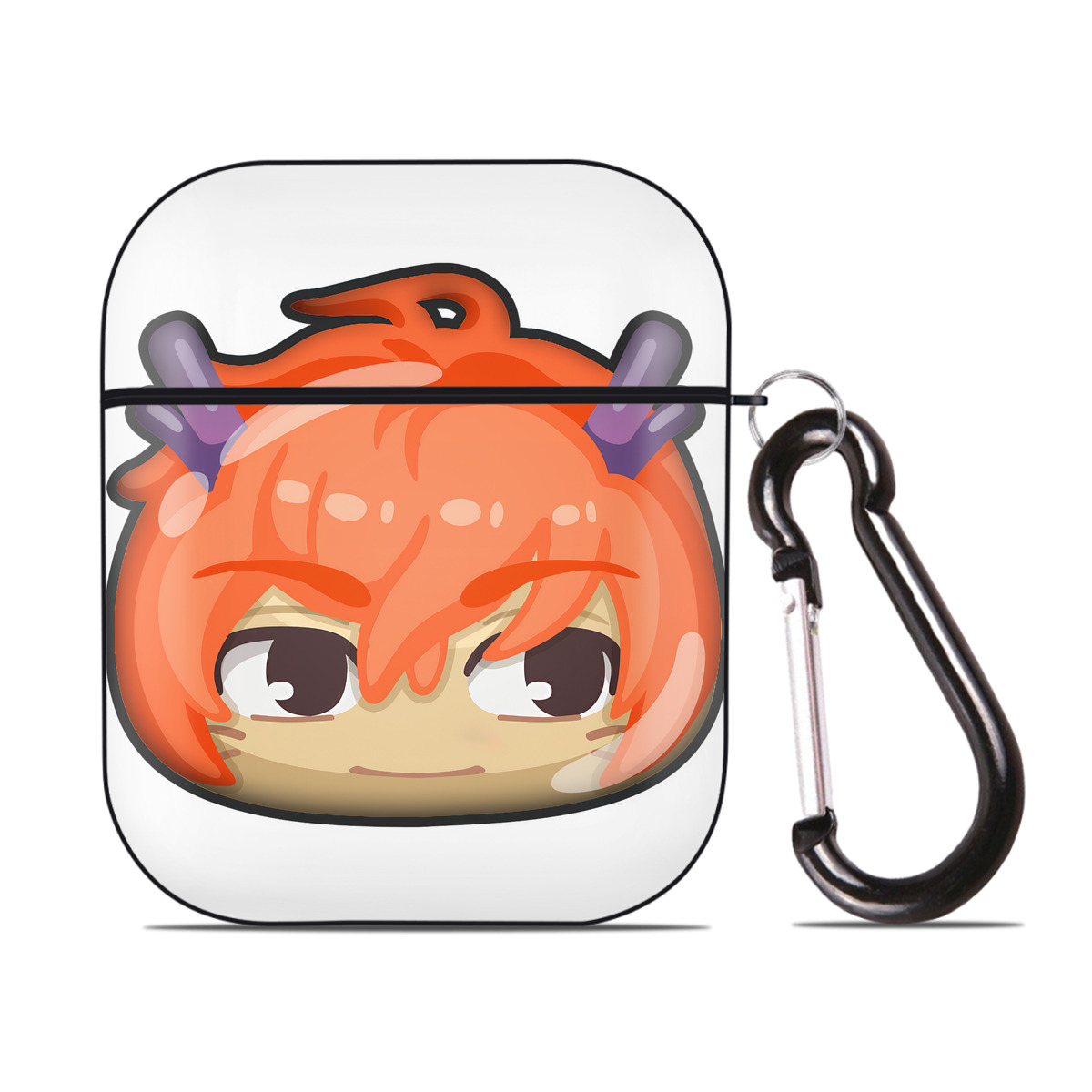 （画像用） 妖怪ウォッチ Yo-kai Watch AirPods 第2世代保護ケース ハードシェル ブラック 耐衝撃・防指紋・カラビナ付き