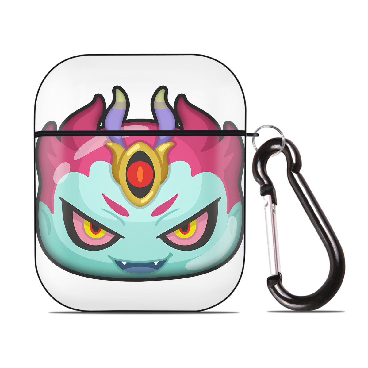 （画像用） 妖怪ウォッチ Yo-kai Watch AirPods 第2世代保護ケース ハードシェル ブラック 耐衝撃・防指紋・カラビナ付き
