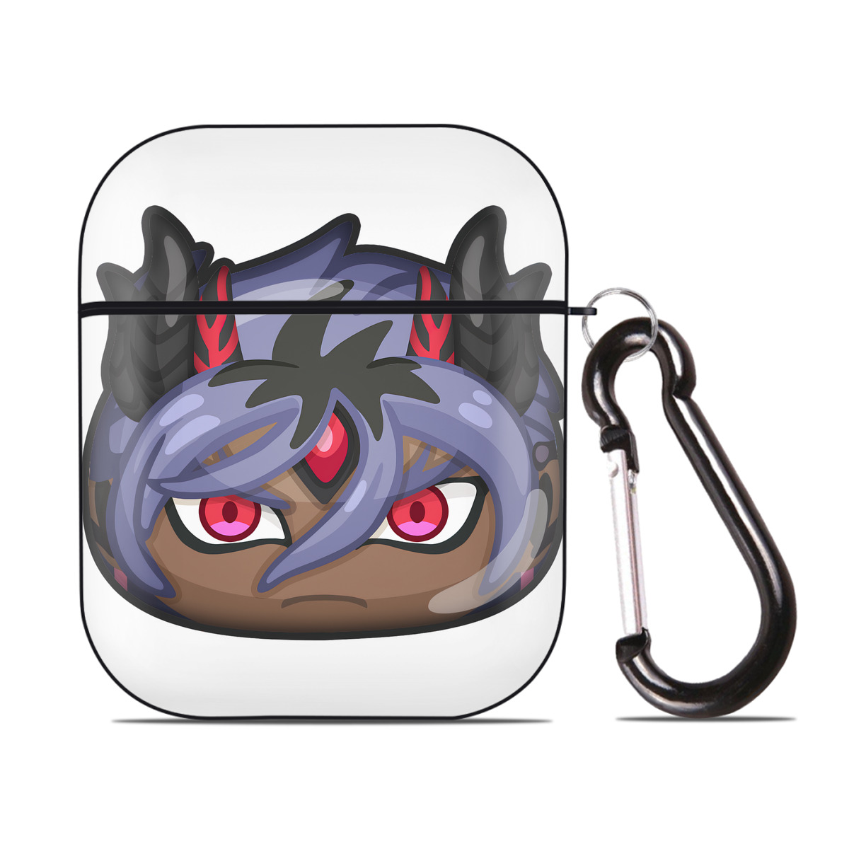 （画像用） 妖怪ウォッチ Yo-kai Watch AirPods 第2世代保護ケース ハードシェル ブラック 耐衝撃・防指紋・カラビナ付き