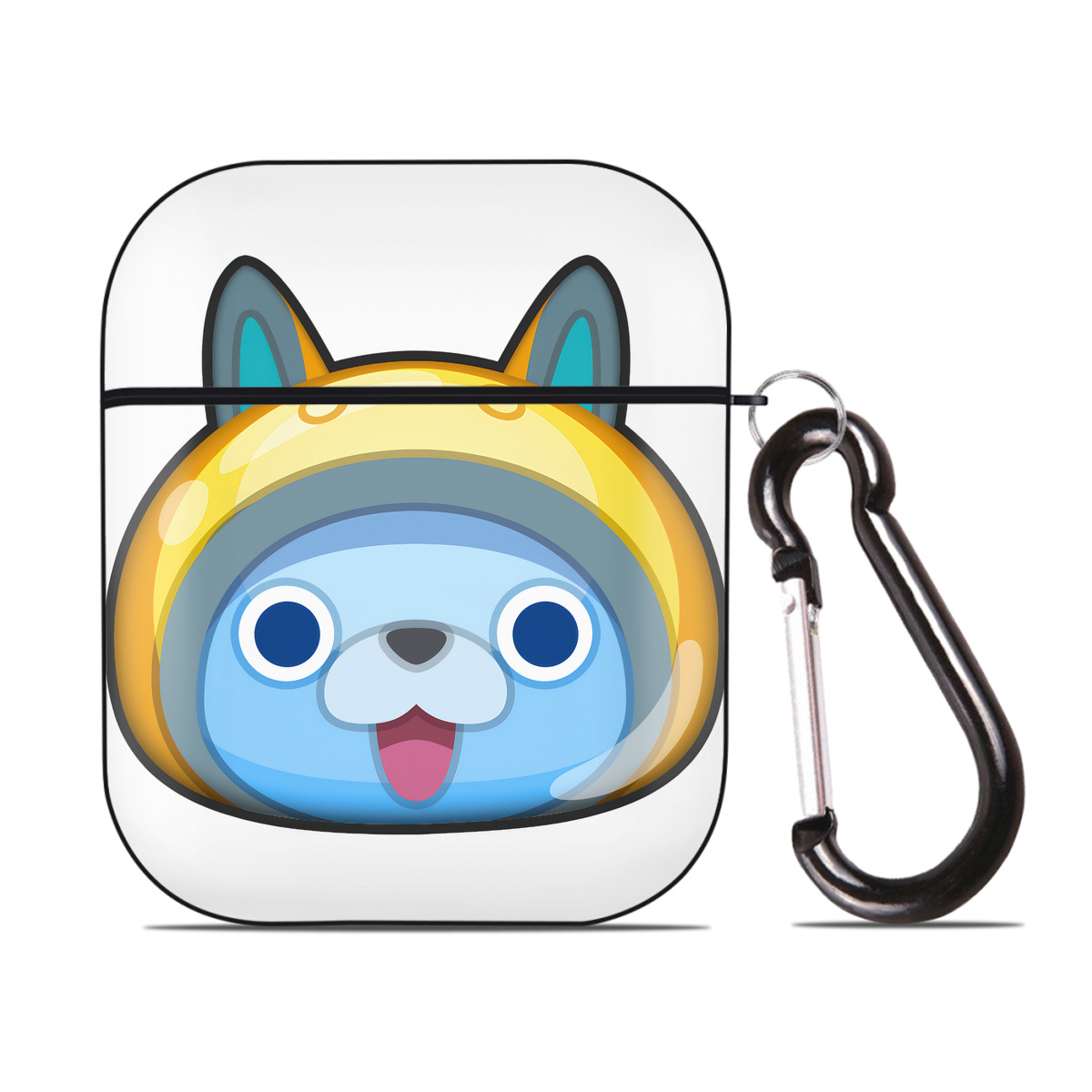 （画像用） 妖怪ウォッチ Yo-kai Watch AirPods 第2世代保護ケース ハードシェル ブラック 耐衝撃・防指紋・カラビナ付き