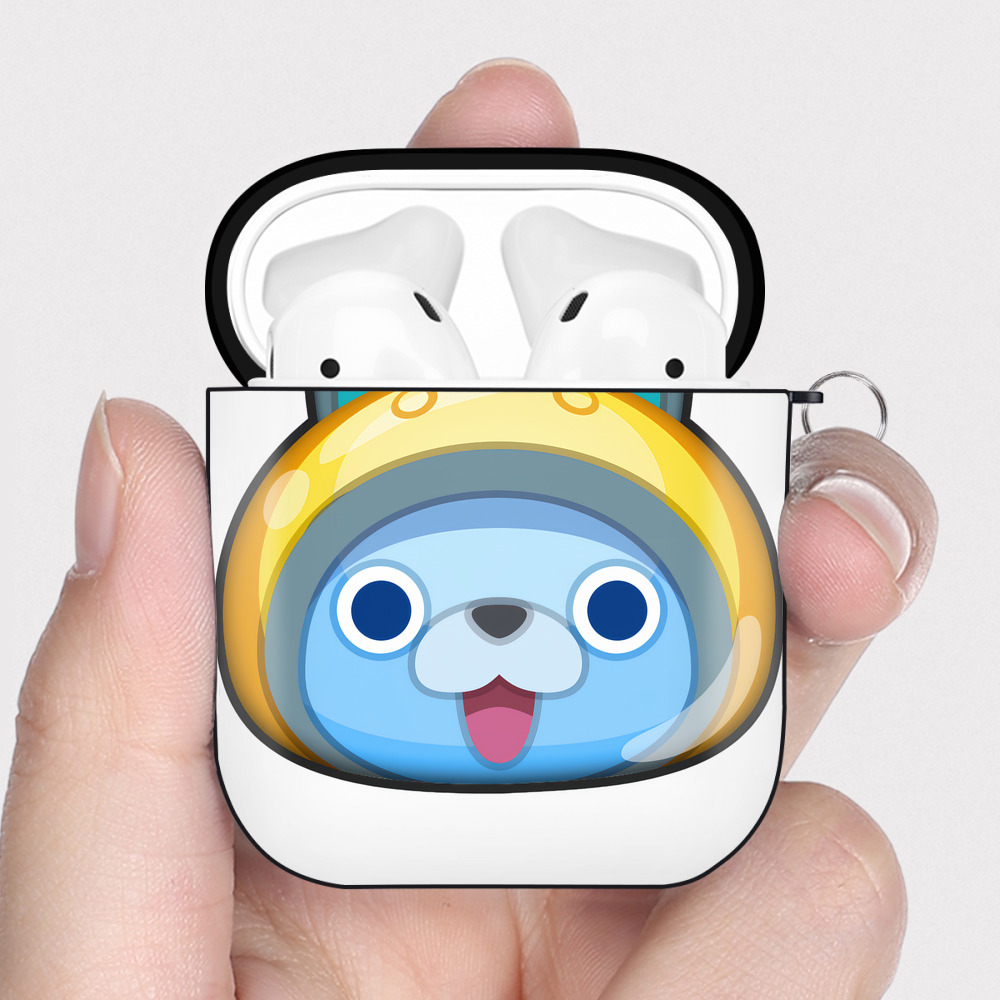 （画像用） 妖怪ウォッチ Yo-kai Watch AirPods 第2世代保護ケース ハードシェル ブラック 耐衝撃・防指紋・カラビナ付き