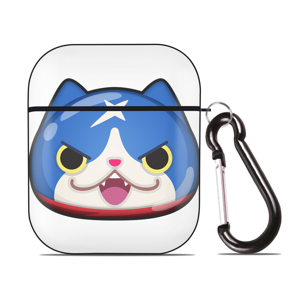 （画像用） 妖怪ウォッチ Yo-kai Watch AirPods 第2世代保護ケース ハードシェル ブラック 耐衝撃・防指紋・カラビナ付き