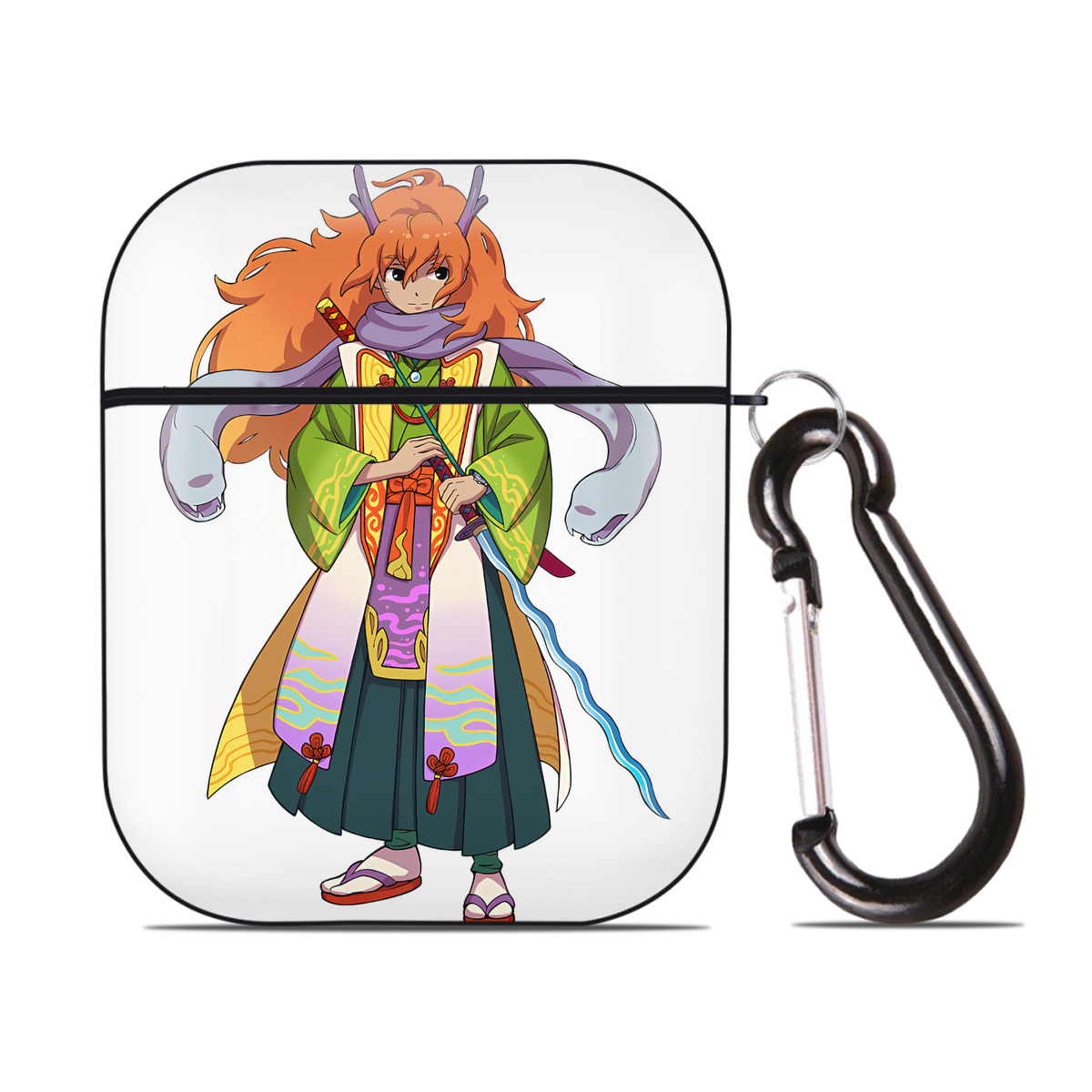 （画像用） 妖怪ウォッチ Yo-kai Watch AirPods 第2世代保護ケース ハードシェル ブラック 耐衝撃・防指紋・カラビナ付き