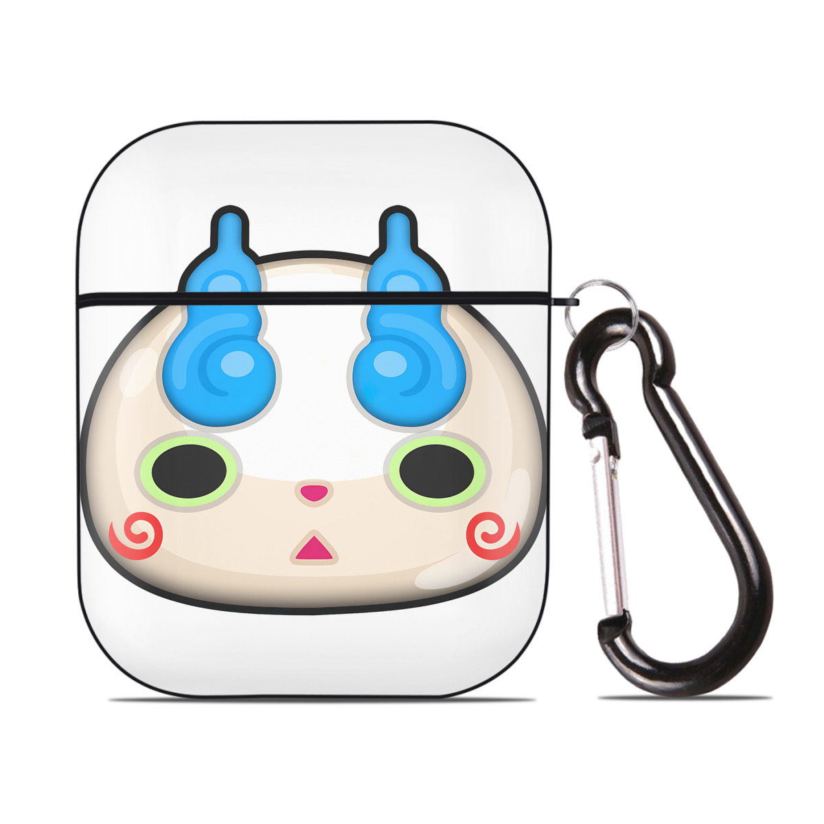 （画像用） 妖怪ウォッチ Yo-kai Watch AirPods 第2世代保護ケース ハードシェル ブラック 耐衝撃・防指紋・カラビナ付き