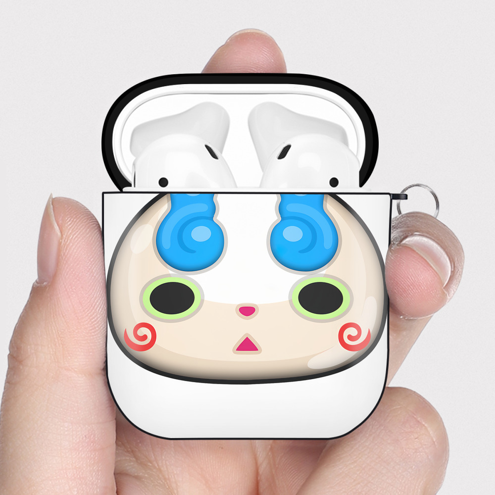 （画像用） 妖怪ウォッチ Yo-kai Watch AirPods 第2世代保護ケース ハードシェル ブラック 耐衝撃・防指紋・カラビナ付き