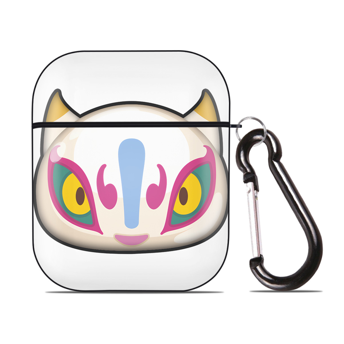（画像用） 妖怪ウォッチ Yo-kai Watch AirPods 第2世代保護ケース ハードシェル ブラック 耐衝撃・防指紋・カラビナ付き