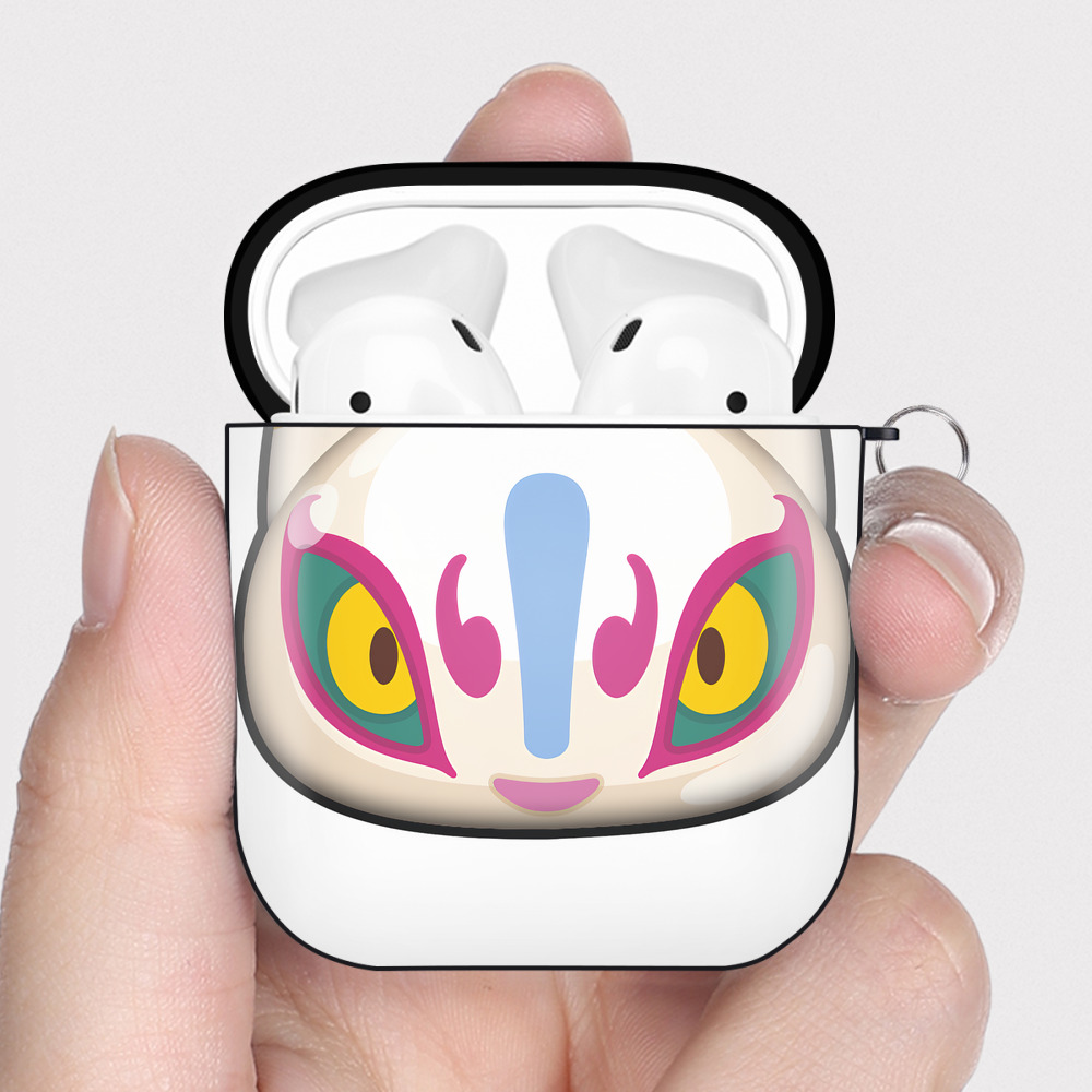 （画像用） 妖怪ウォッチ Yo-kai Watch AirPods 第2世代保護ケース ハードシェル ブラック 耐衝撃・防指紋・カラビナ付き