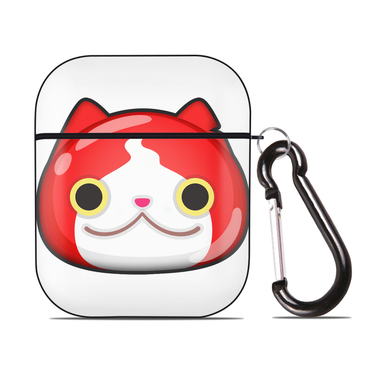 （画像用） 妖怪ウォッチ Yo-kai Watch AirPods 第2世代保護ケース ハードシェル ブラック 耐衝撃・防指紋・カラビナ付き