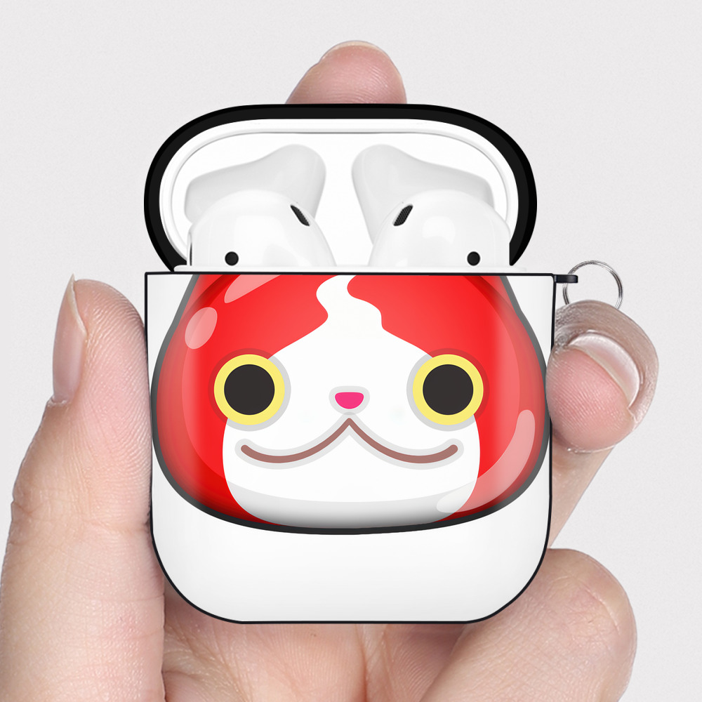 （画像用） 妖怪ウォッチ Yo-kai Watch AirPods 第2世代保護ケース ハードシェル ブラック 耐衝撃・防指紋・カラビナ付き