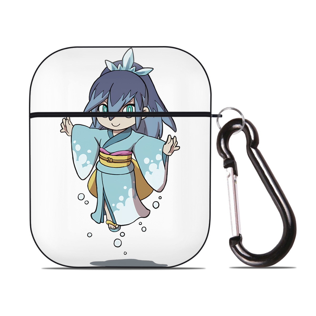 （画像用） 妖怪ウォッチ Yo-kai Watch AirPods 第2世代保護ケース ハードシェル ブラック 耐衝撃・防指紋・カラビナ付き