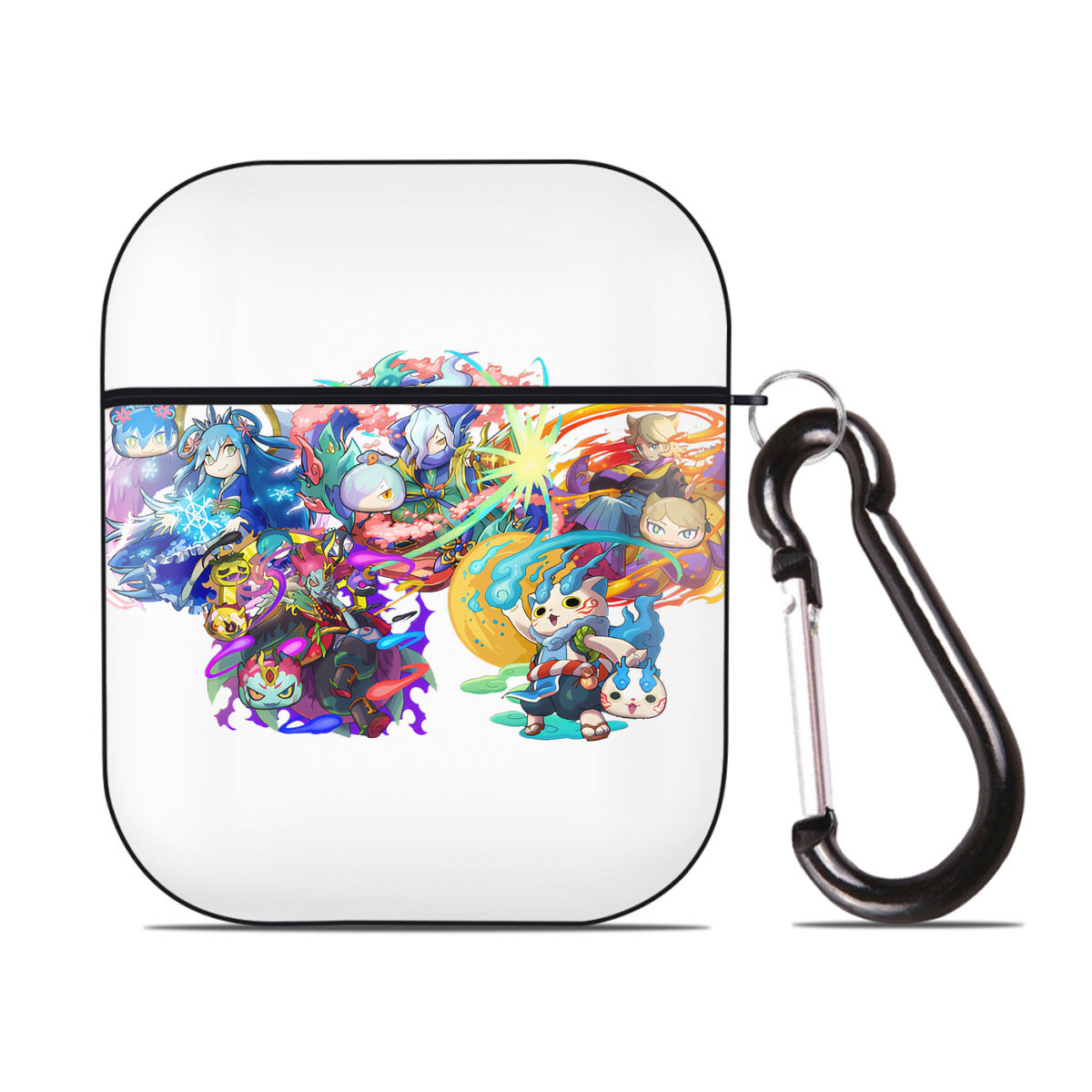 （画像用） 妖怪ウォッチ Yo-kai Watch AirPods 第2世代保護ケース ハードシェル ブラック 耐衝撃・防指紋・カラビナ付き