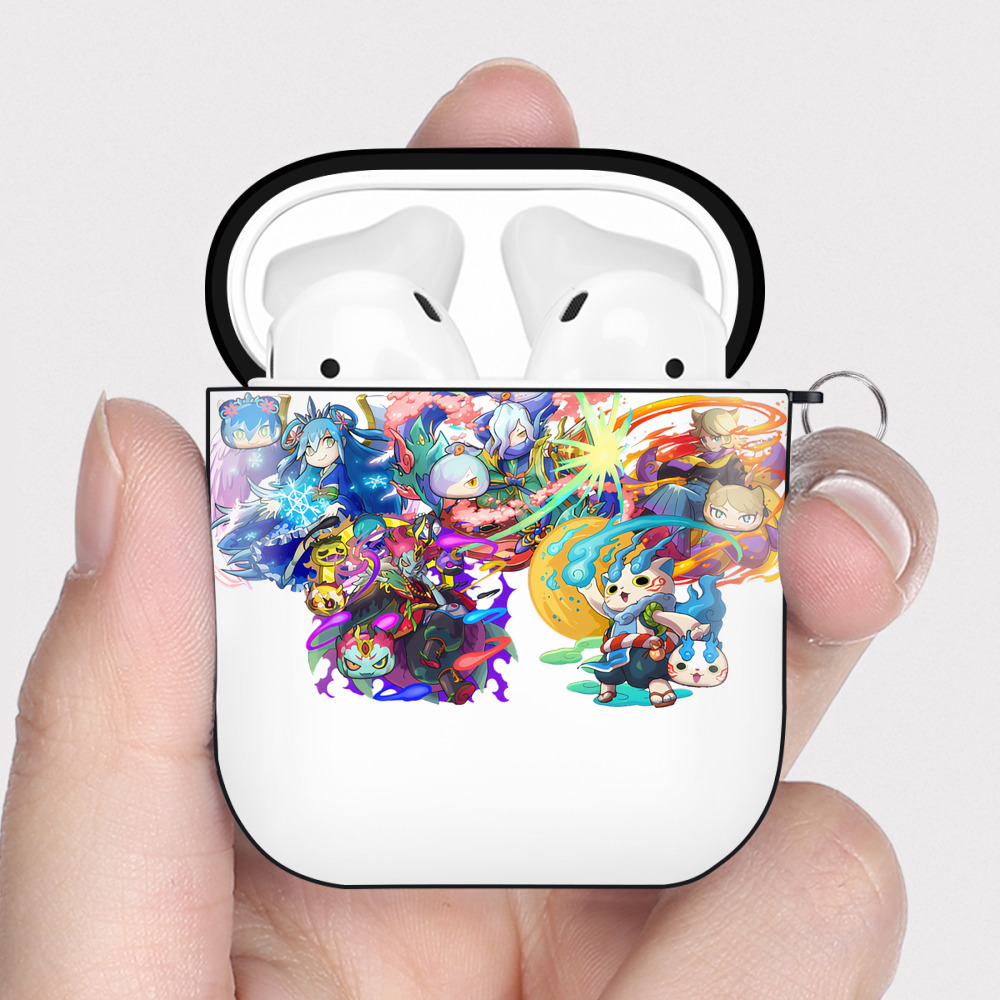 （画像用） 妖怪ウォッチ Yo-kai Watch AirPods 第2世代保護ケース ハードシェル ブラック 耐衝撃・防指紋・カラビナ付き
