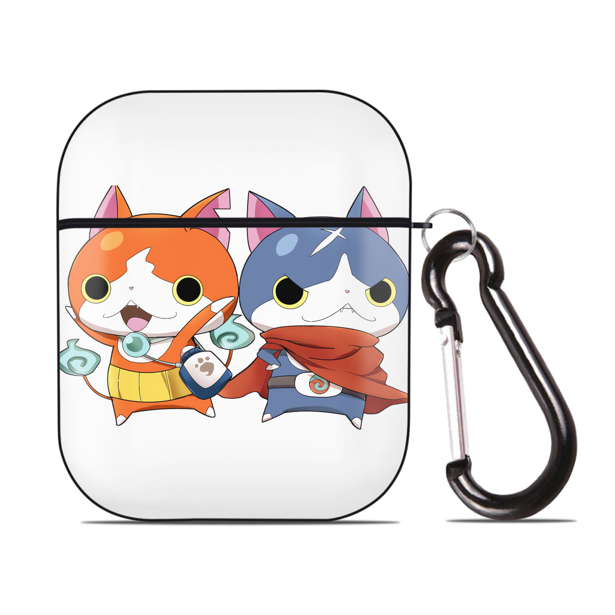 （画像用） 妖怪ウォッチ Yo-kai Watch AirPods 第2世代保護ケース ハードシェル ブラック 耐衝撃・防指紋・カラビナ付き