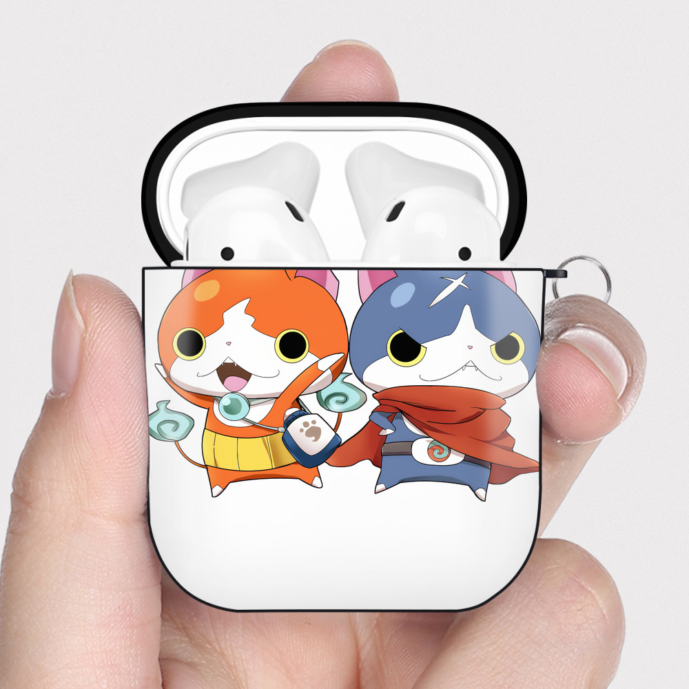 （画像用） 妖怪ウォッチ Yo-kai Watch AirPods 第2世代保護ケース ハードシェル ブラック 耐衝撃・防指紋・カラビナ付き