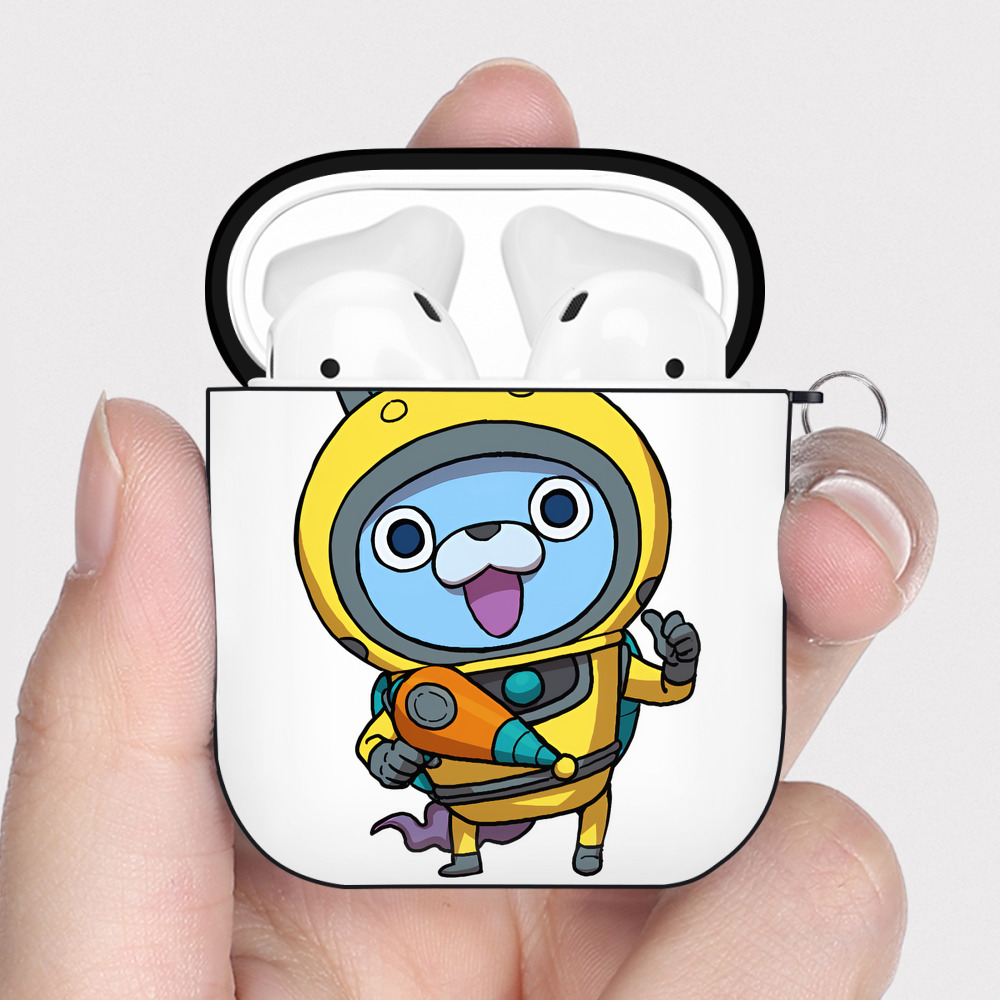 （画像用） 妖怪ウォッチ Yo-kai Watch AirPods 第2世代保護ケース ハードシェル ブラック 耐衝撃・防指紋・カラビナ付き