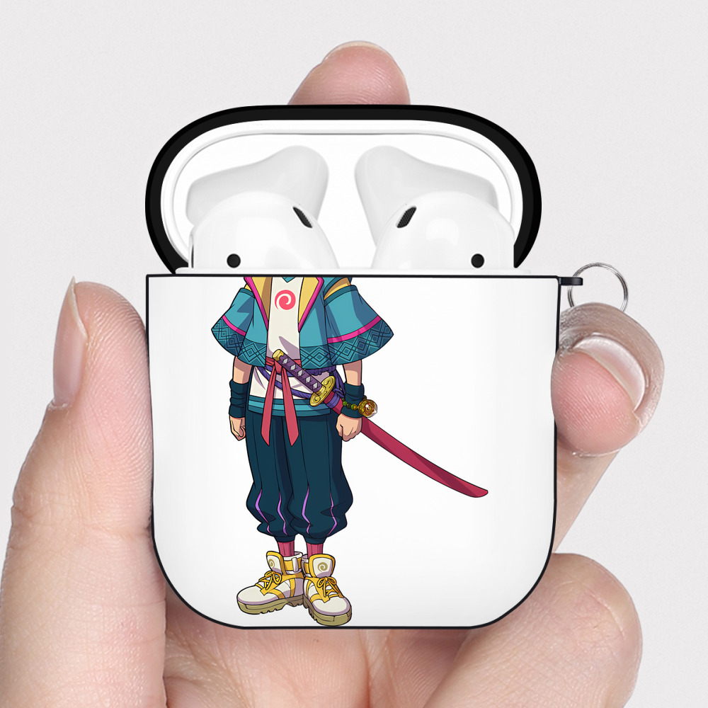 （画像用） 妖怪ウォッチ Yo-kai Watch AirPods 第2世代保護ケース ハードシェル ブラック 耐衝撃・防指紋・カラビナ付き