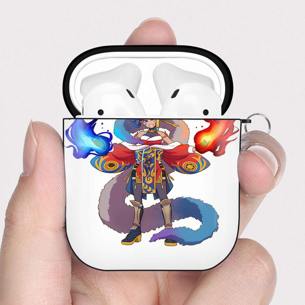（画像用） 妖怪ウォッチ Yo-kai Watch AirPods 第2世代保護ケース ハードシェル ブラック 耐衝撃・防指紋・カラビナ付き