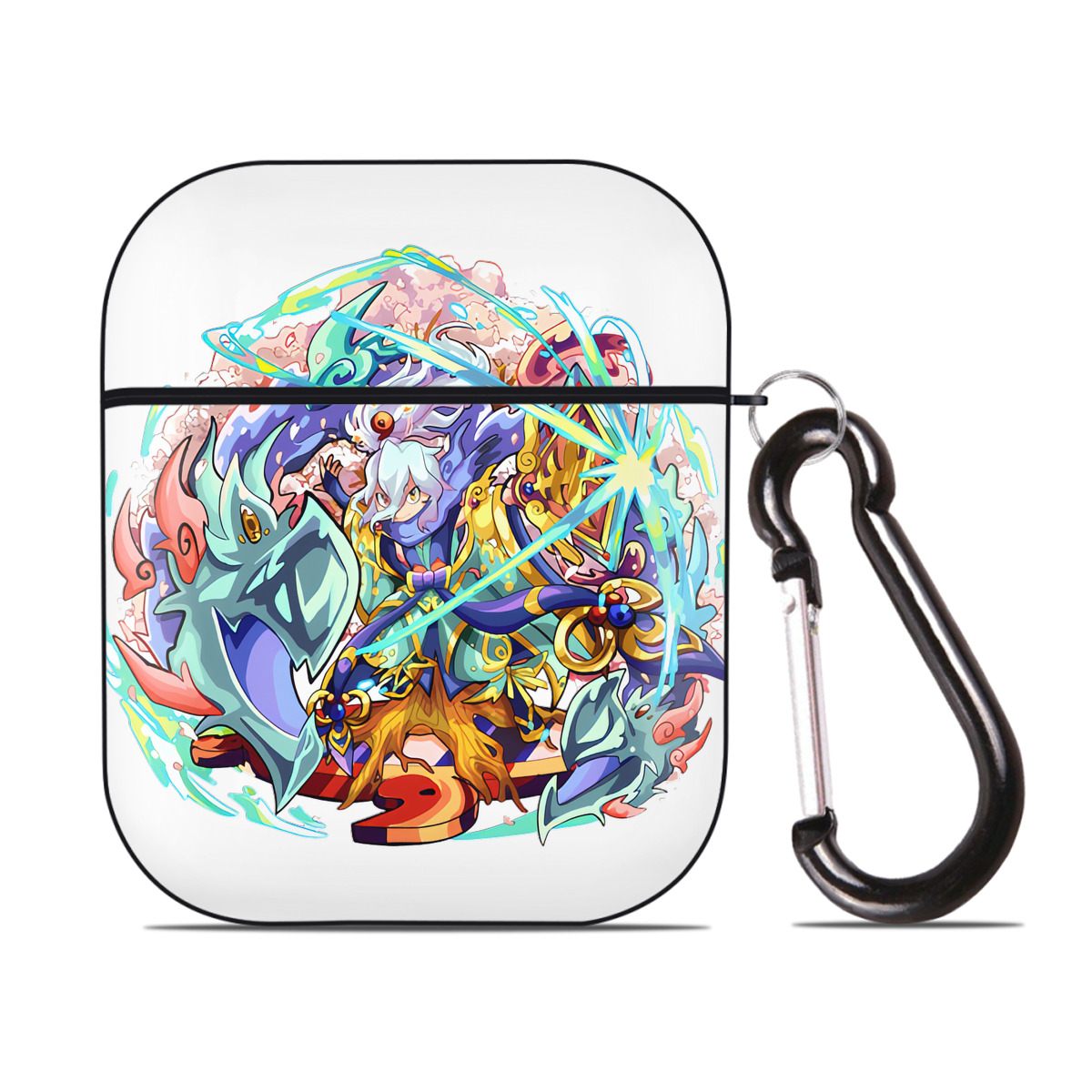 （画像用） 妖怪ウォッチ Yo-kai Watch AirPods 第2世代保護ケース ハードシェル ブラック 耐衝撃・防指紋・カラビナ付き