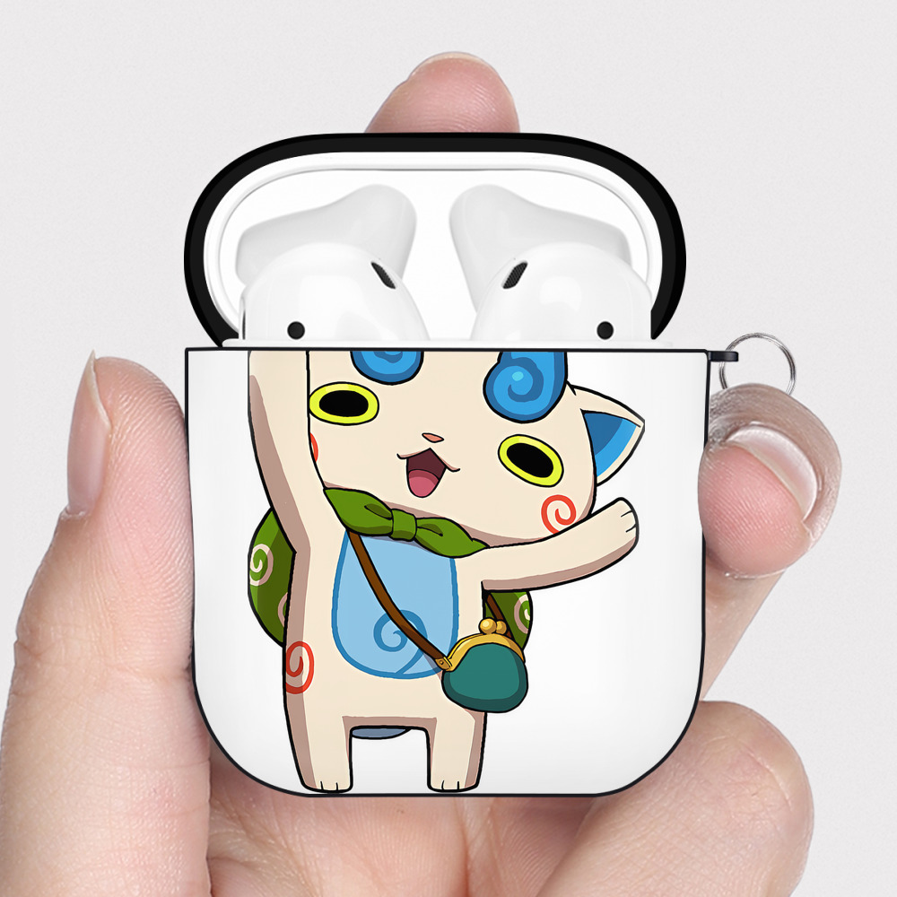 （画像用） 妖怪ウォッチ Yo-kai Watch AirPods 第2世代保護ケース ハードシェル ブラック 耐衝撃・防指紋・カラビナ付き