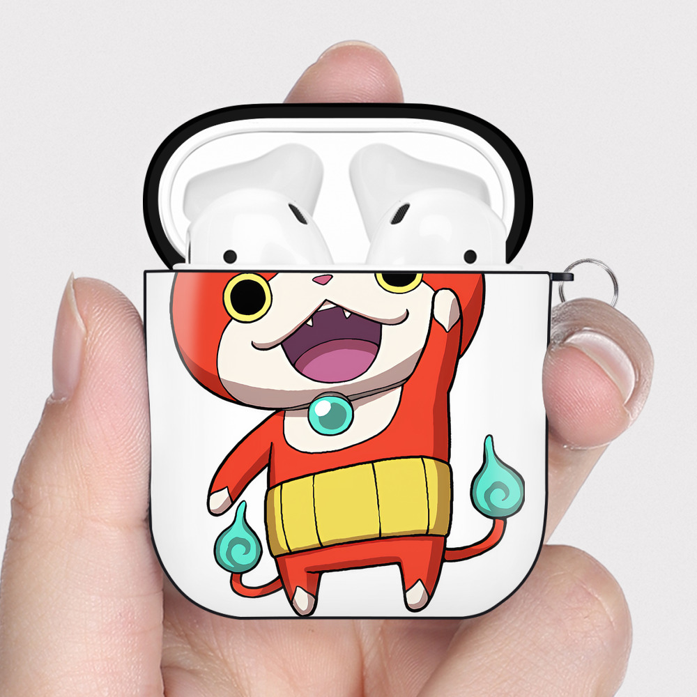 （画像用） 妖怪ウォッチ Yo-kai Watch AirPods 第2世代保護ケース ハードシェル ブラック 耐衝撃・防指紋・カラビナ付き