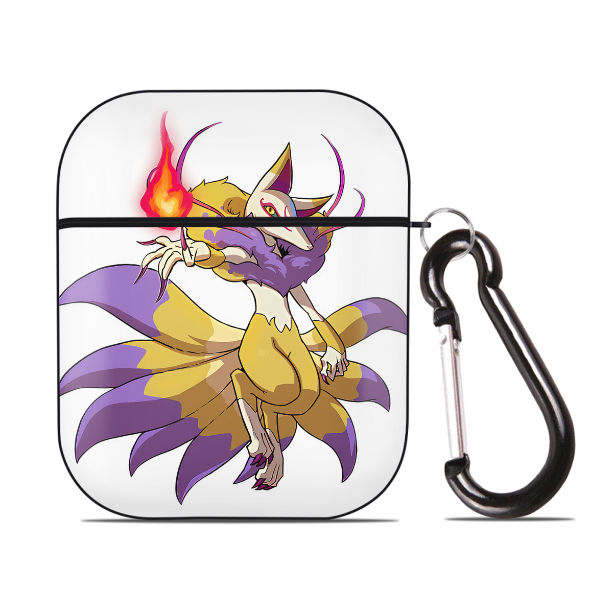（画像用） 妖怪ウォッチ Yo-kai Watch AirPods 第2世代保護ケース ハードシェル ブラック 耐衝撃・防指紋・カラビナ付き