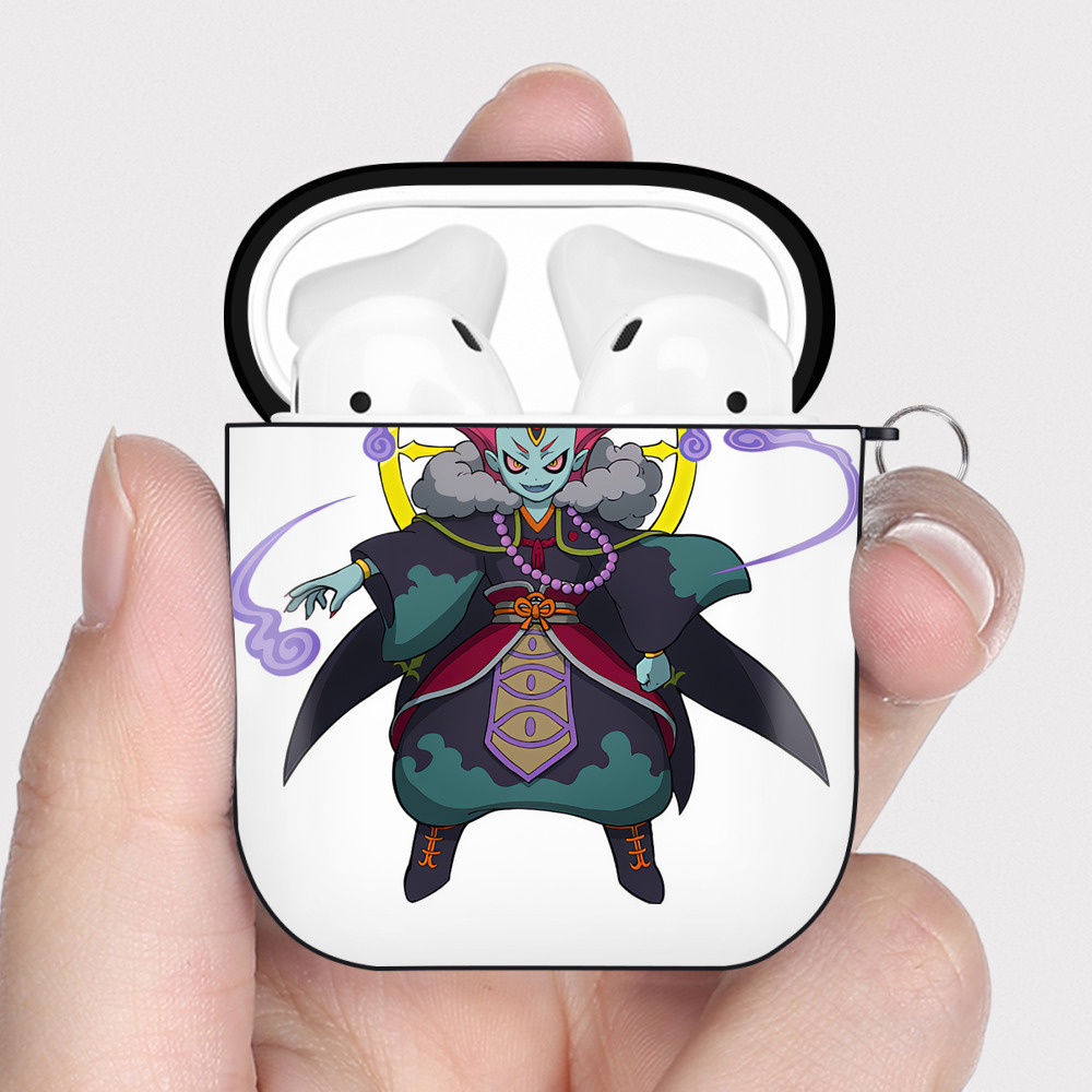 （画像用） 妖怪ウォッチ Yo-kai Watch AirPods 第2世代保護ケース ハードシェル ブラック 耐衝撃・防指紋・カラビナ付き
