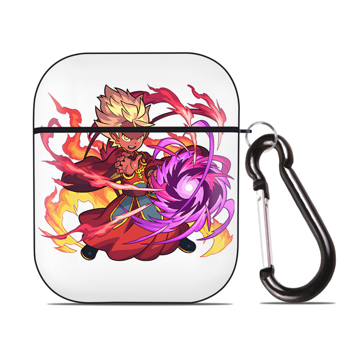 （画像用） 妖怪ウォッチ Yo-kai Watch AirPods 第2世代保護ケース ハードシェル ブラック 耐衝撃・防指紋・カラビナ付き