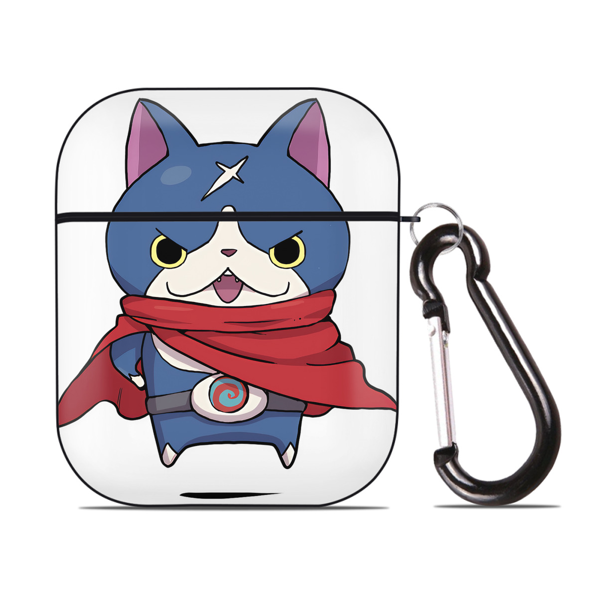 （画像用） 妖怪ウォッチ Yo-kai Watch AirPods 第2世代保護ケース ハードシェル ブラック 耐衝撃・防指紋・カラビナ付き