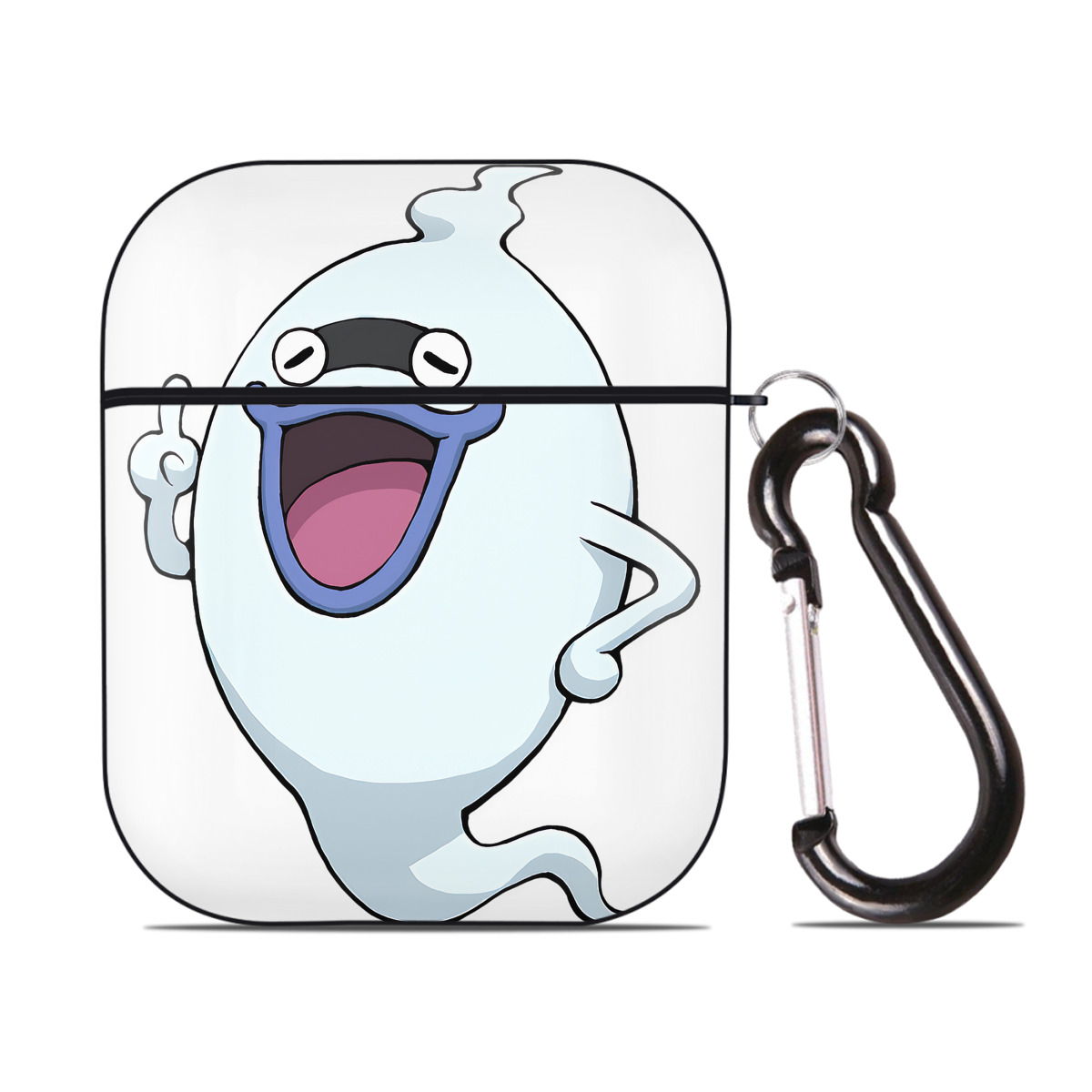 （画像用） 妖怪ウォッチ Yo-kai Watch AirPods 第2世代保護ケース ハードシェル ブラック 耐衝撃・防指紋・カラビナ付き