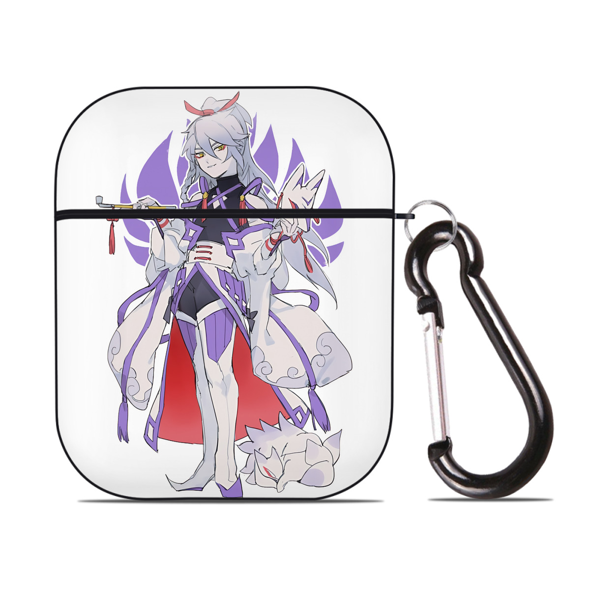（画像用） 妖怪ウォッチ Yo-kai Watch AirPods 第2世代保護ケース ハードシェル ブラック 耐衝撃・防指紋・カラビナ付き