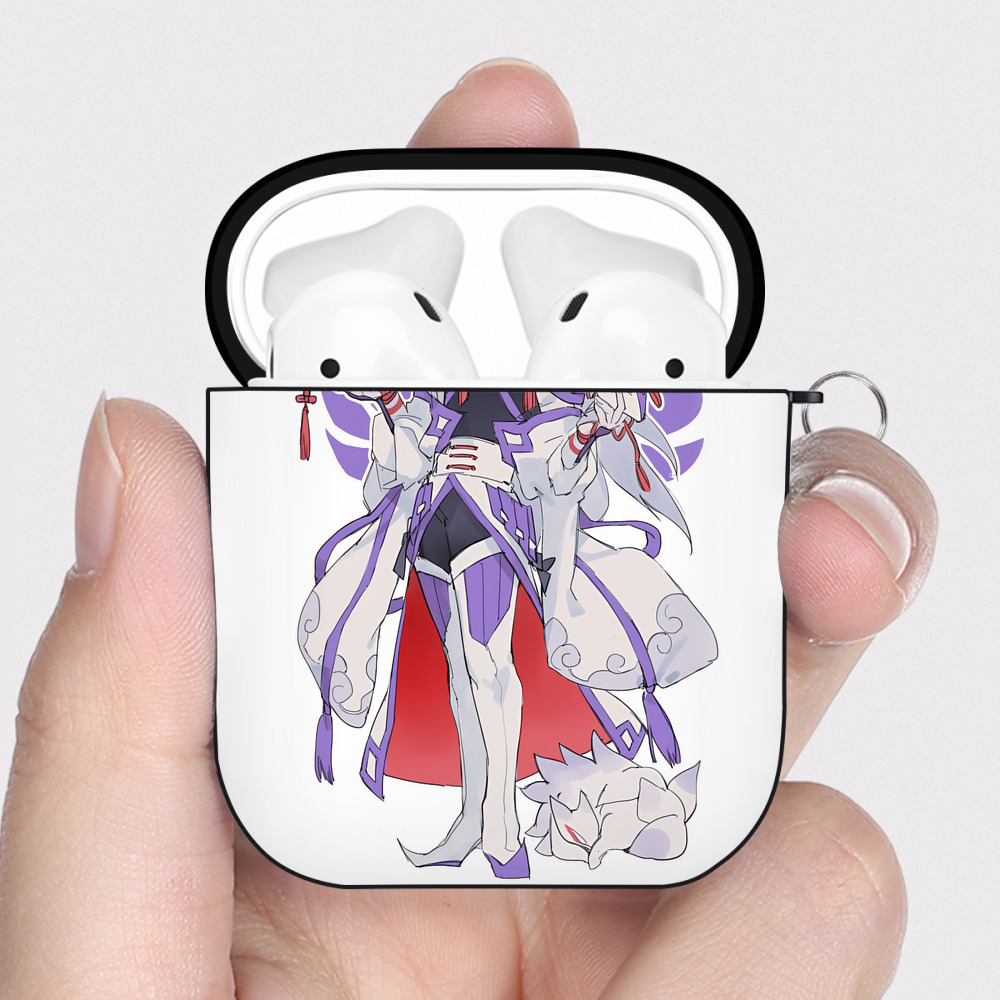 （画像用） 妖怪ウォッチ Yo-kai Watch AirPods 第2世代保護ケース ハードシェル ブラック 耐衝撃・防指紋・カラビナ付き