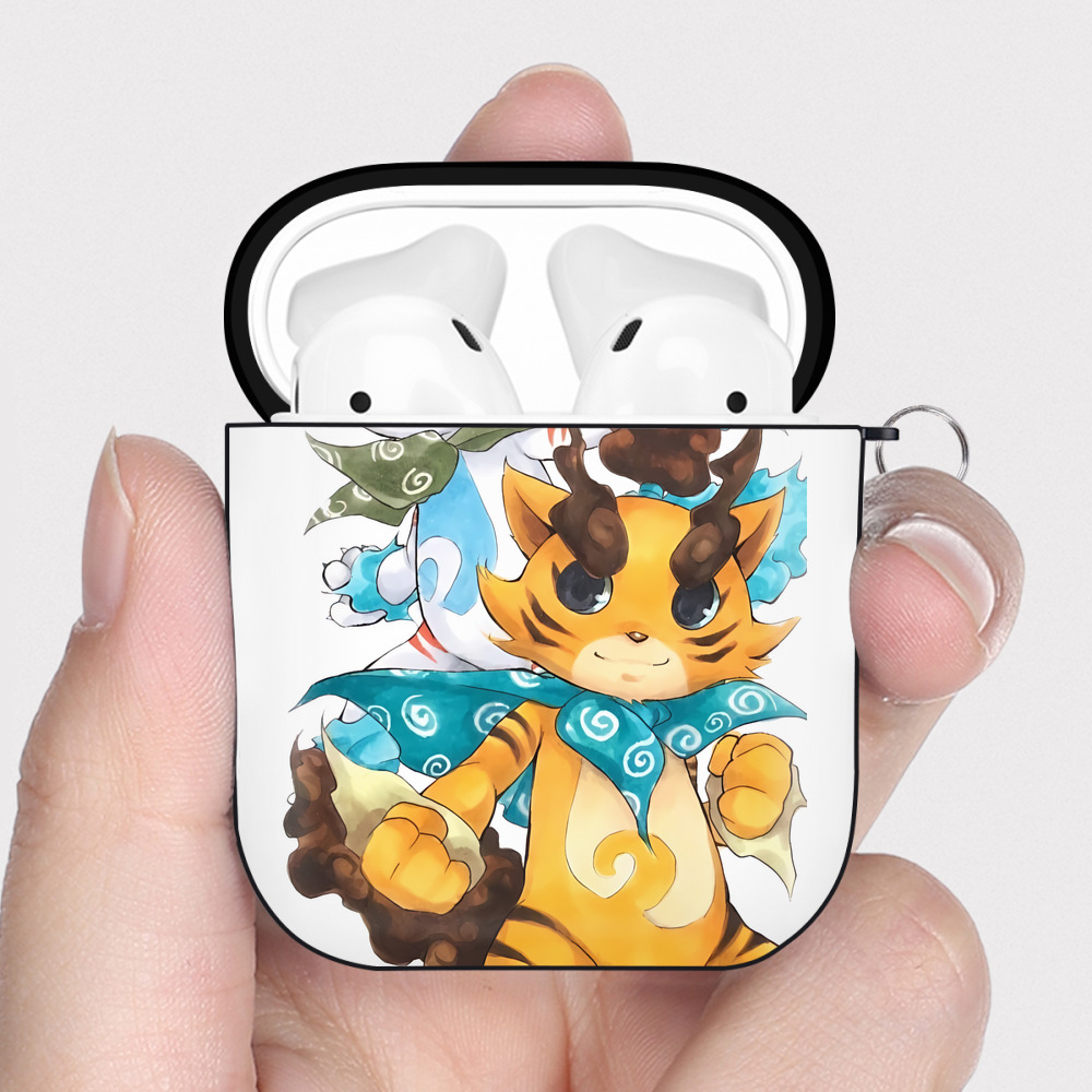 （画像用） 妖怪ウォッチ Yo-kai Watch AirPods 第2世代保護ケース ハードシェル ブラック 耐衝撃・防指紋・カラビナ付き