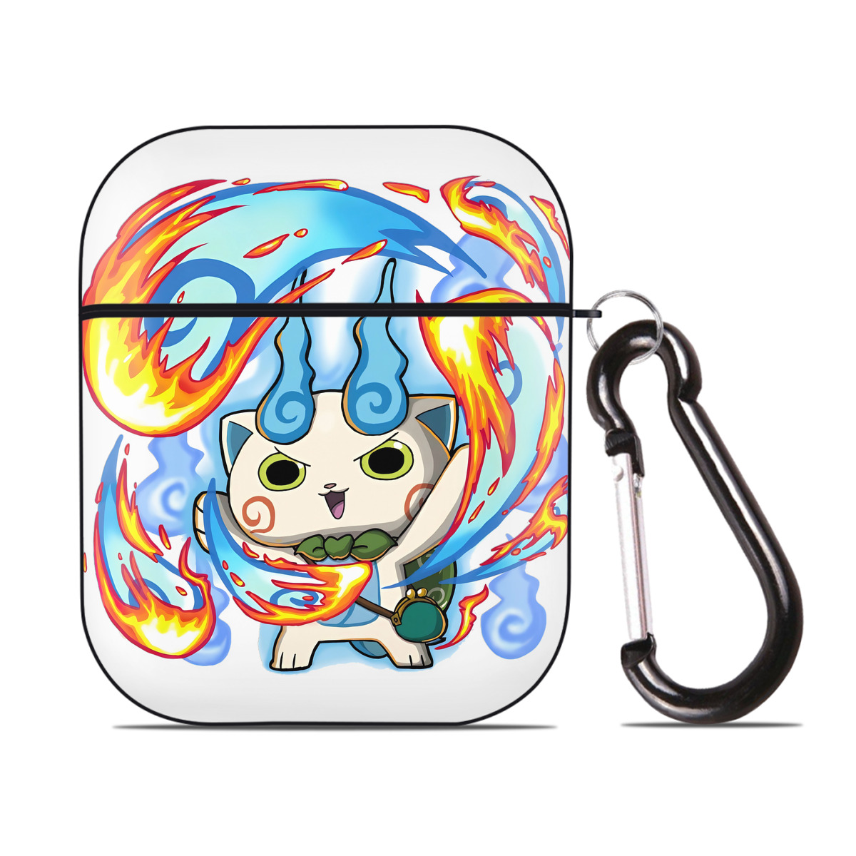 （画像用） 妖怪ウォッチ Yo-kai Watch AirPods 第2世代保護ケース ハードシェル ブラック 耐衝撃・防指紋・カラビナ付き