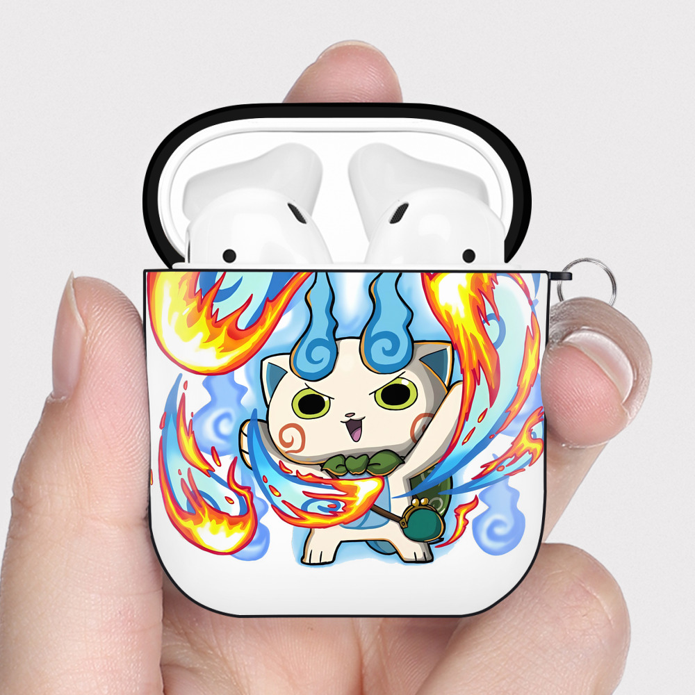 （画像用） 妖怪ウォッチ Yo-kai Watch AirPods 第2世代保護ケース ハードシェル ブラック 耐衝撃・防指紋・カラビナ付き