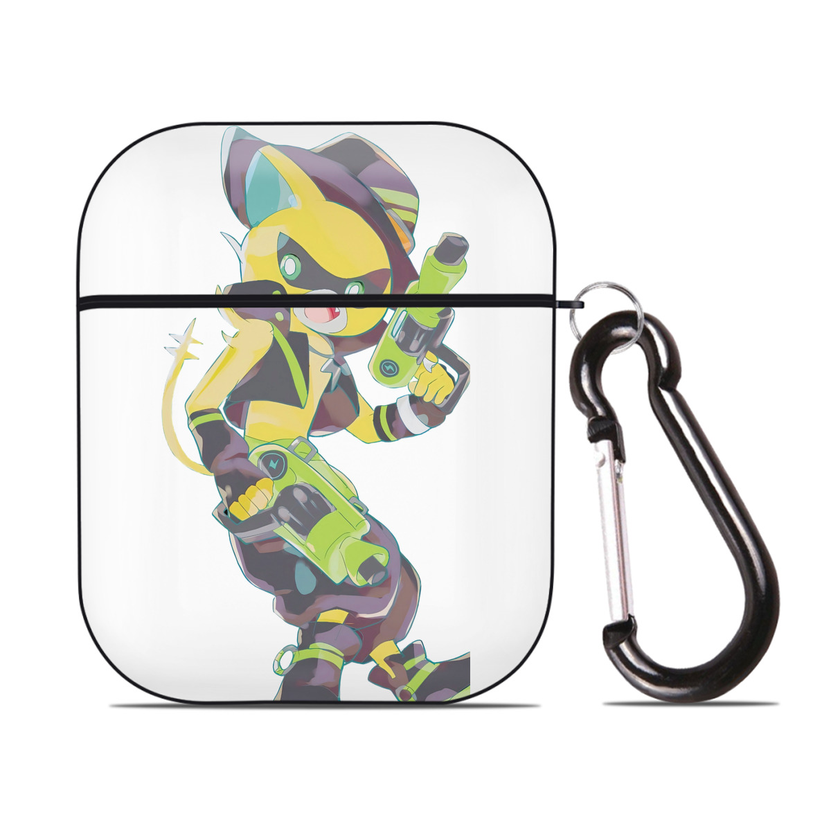 （画像用） 妖怪ウォッチ Yo-kai Watch AirPods 第2世代保護ケース ハードシェル ブラック 耐衝撃・防指紋・カラビナ付き