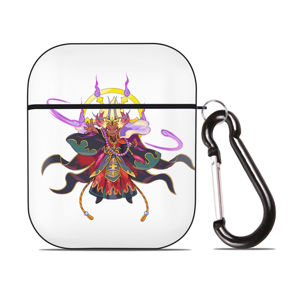 （画像用） 妖怪ウォッチ Yo-kai Watch AirPods 第2世代保護ケース ハードシェル ブラック 耐衝撃・防指紋・カラビナ付き