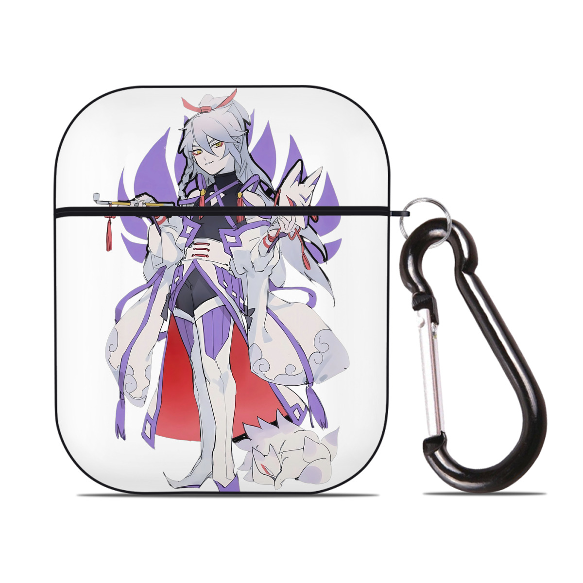 （画像用） 妖怪ウォッチ Yo-kai Watch AirPods 第2世代保護ケース ハードシェル ブラック 耐衝撃・防指紋・カラビナ付き