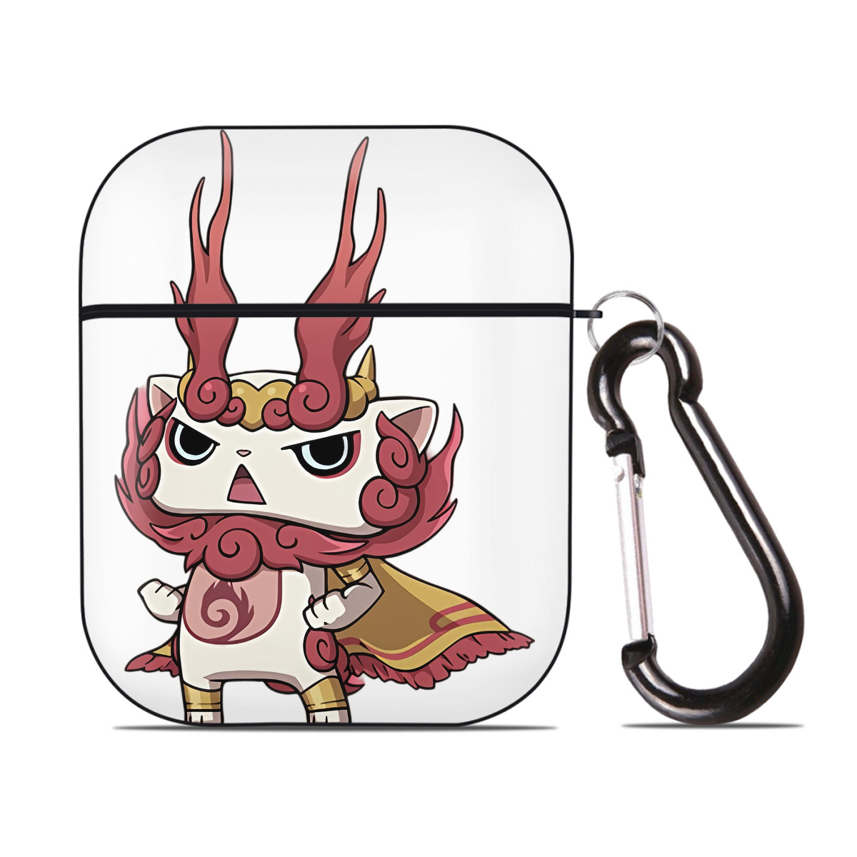 （画像用） 妖怪ウォッチ Yo-kai Watch AirPods 第2世代保護ケース ハードシェル ブラック 耐衝撃・防指紋・カラビナ付き