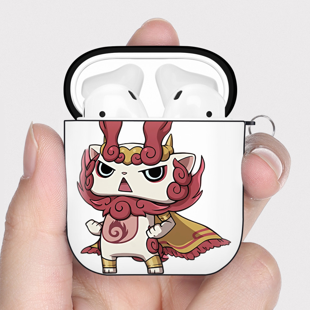 （画像用） 妖怪ウォッチ Yo-kai Watch AirPods 第2世代保護ケース ハードシェル ブラック 耐衝撃・防指紋・カラビナ付き