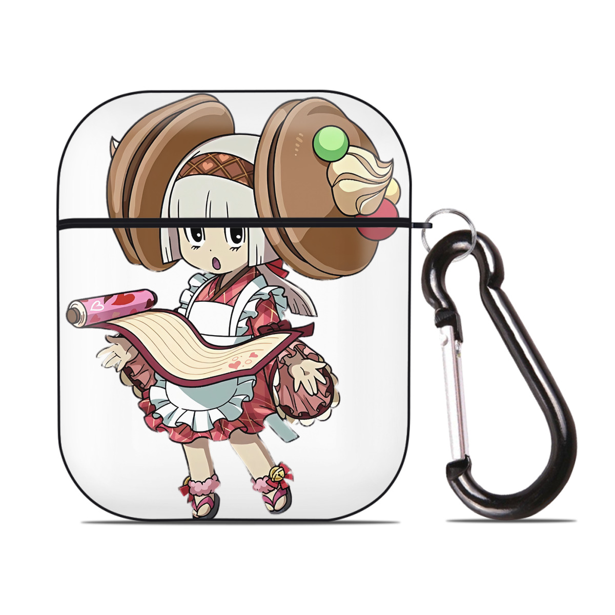 （画像用） 妖怪ウォッチ Yo-kai Watch AirPods 第2世代保護ケース ハードシェル ブラック 耐衝撃・防指紋・カラビナ付き