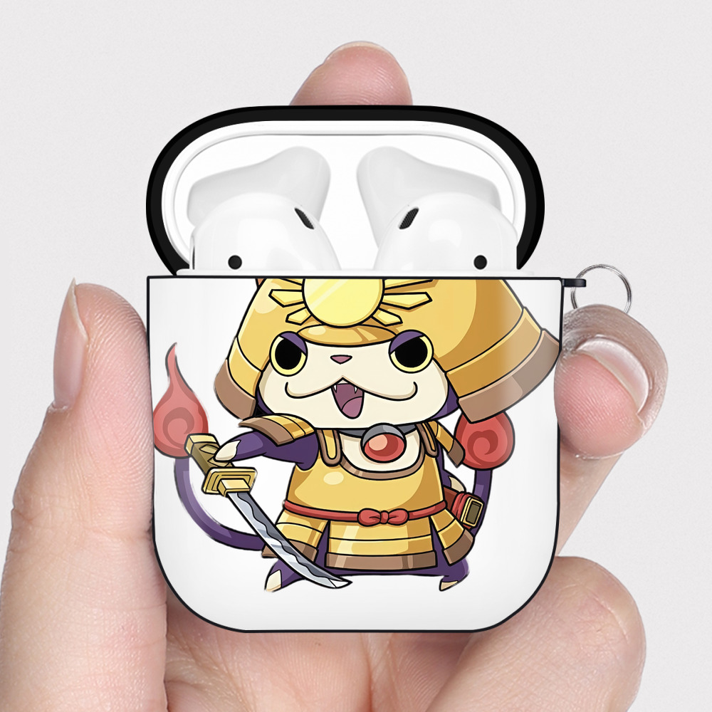 （画像用） 妖怪ウォッチ Yo-kai Watch AirPods 第2世代保護ケース ハードシェル ブラック 耐衝撃・防指紋・カラビナ付き