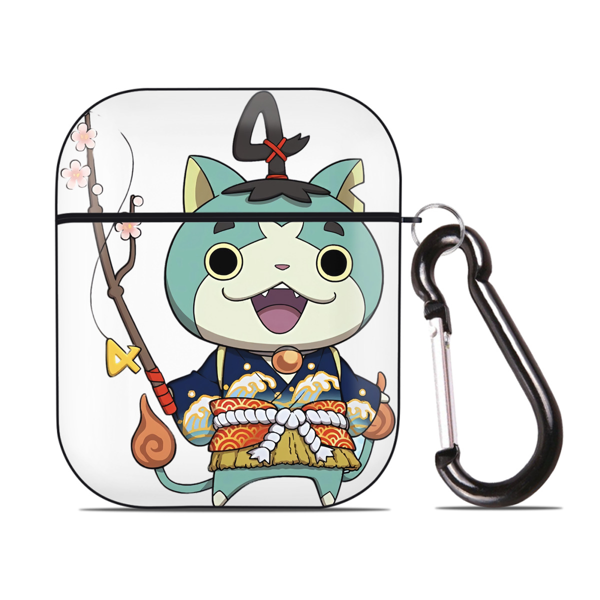 （画像用） 妖怪ウォッチ Yo-kai Watch AirPods 第2世代保護ケース ハードシェル ブラック 耐衝撃・防指紋・カラビナ付き